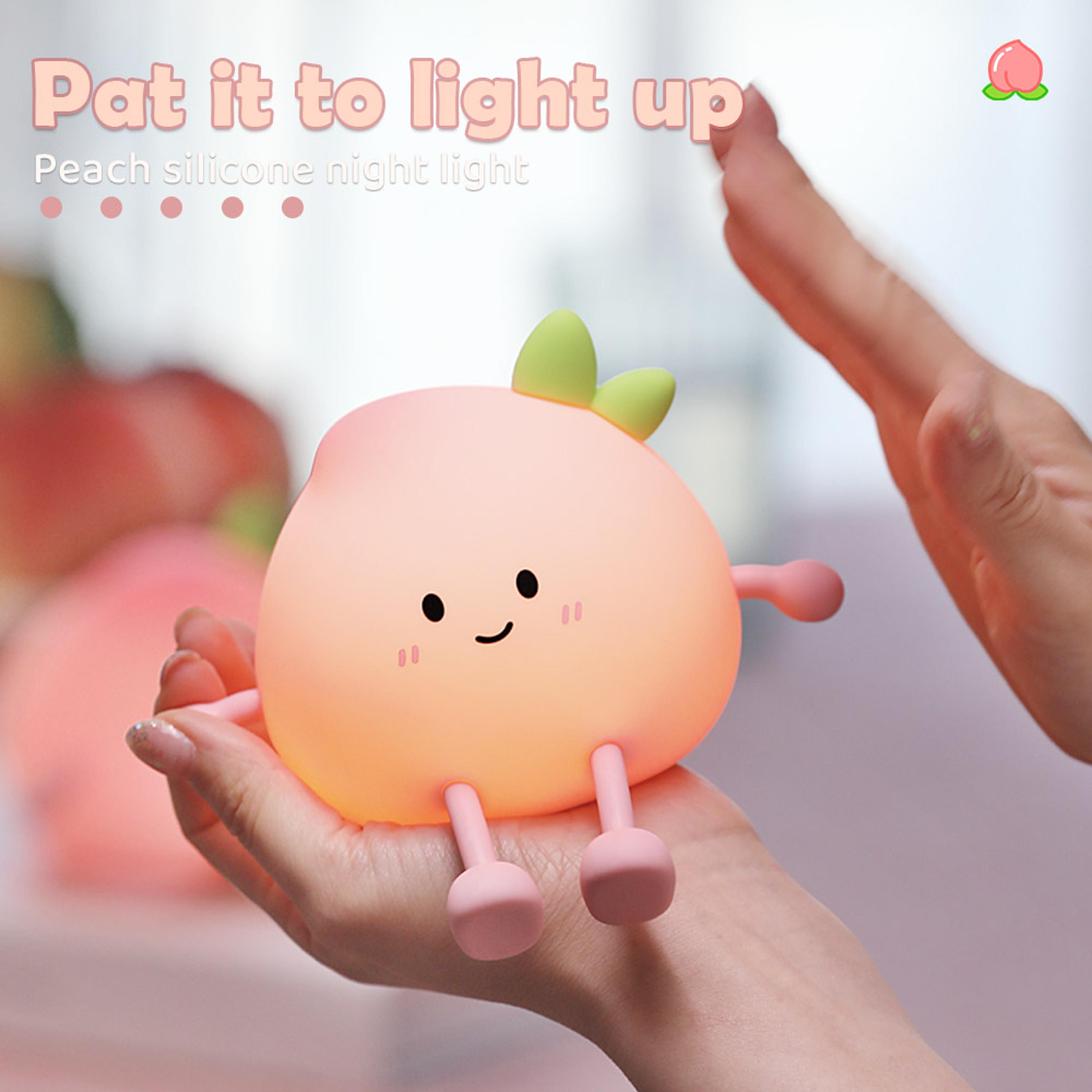 Rechargeable Silicone Peach Night Light Touch Control LED Kids Nursery Bedside Lamp 5