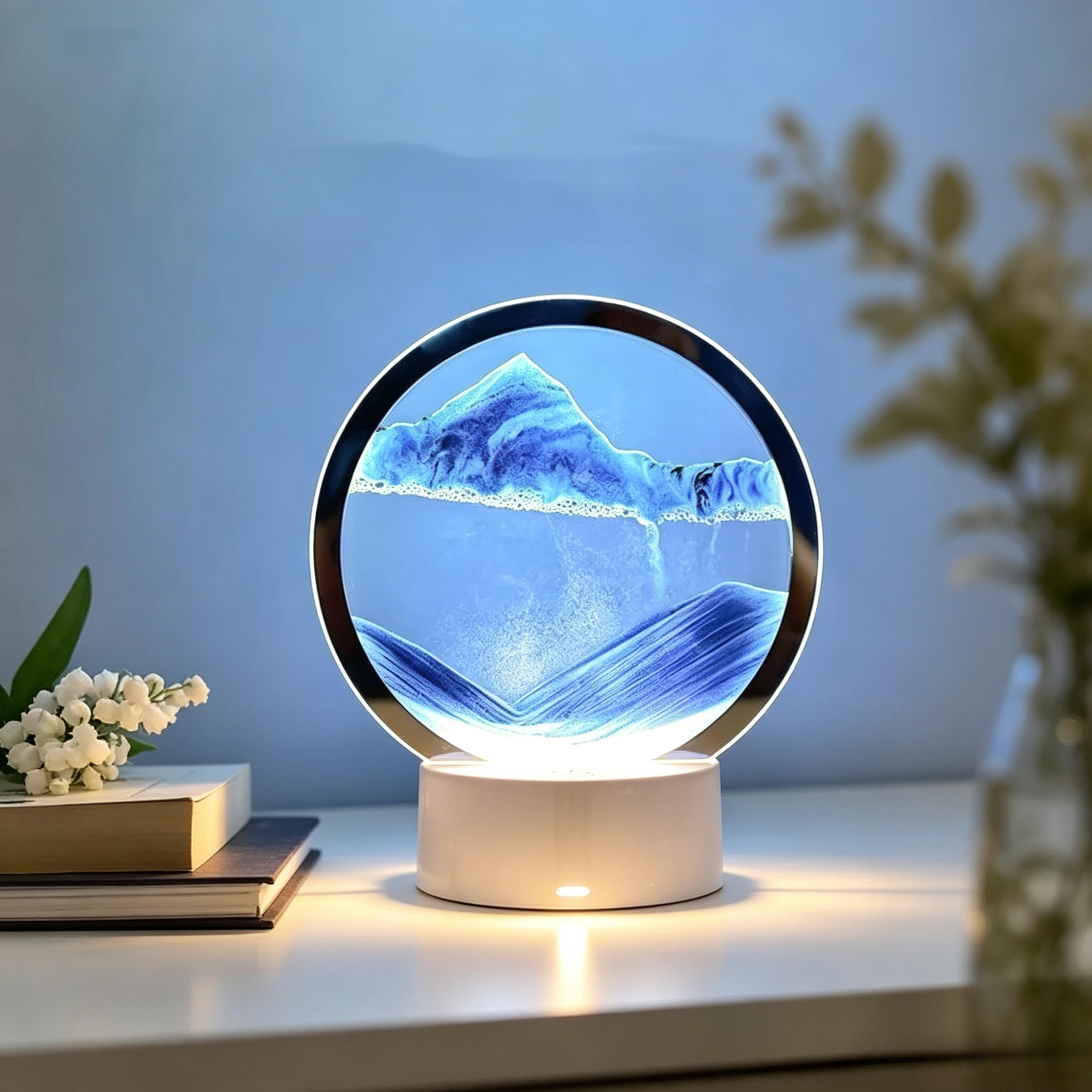 Flowing Sand Lamp LED Night Light Moving Sand Art Desk Decor For Relaxation 0