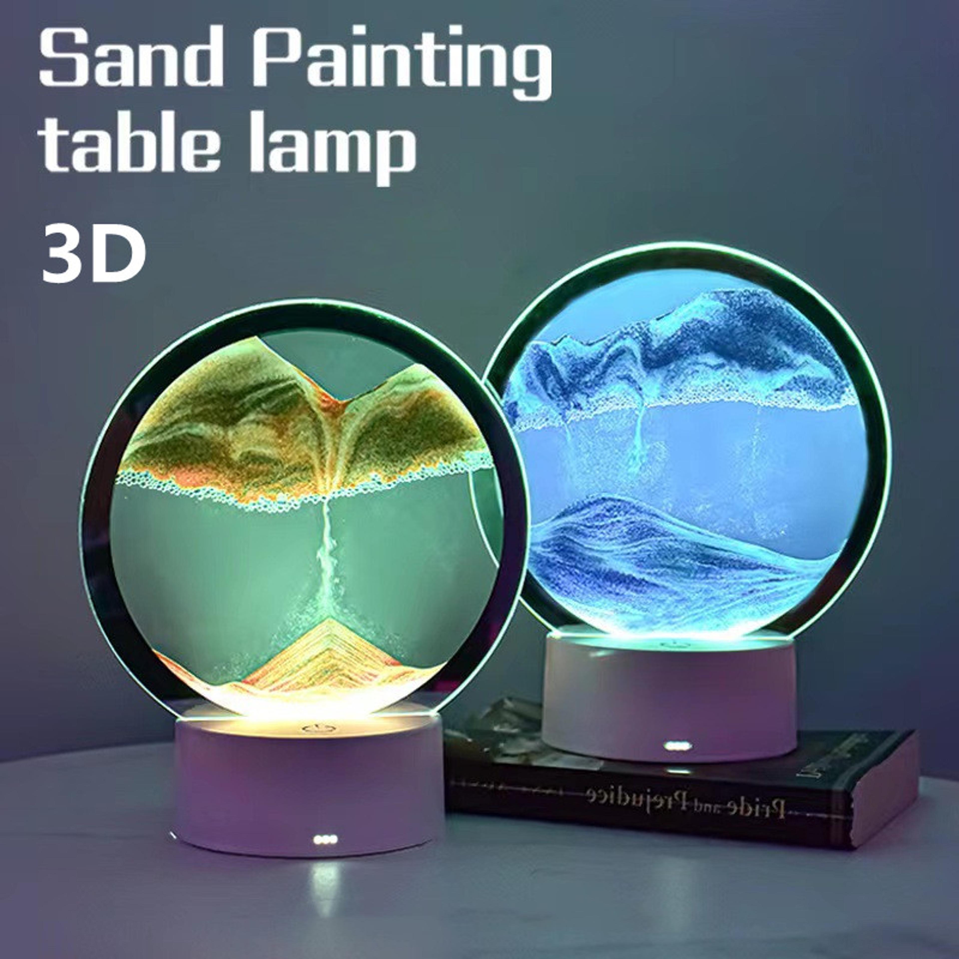 Flowing Sand Lamp LED Night Light Moving Sand Art Desk Decor For Relaxation 2