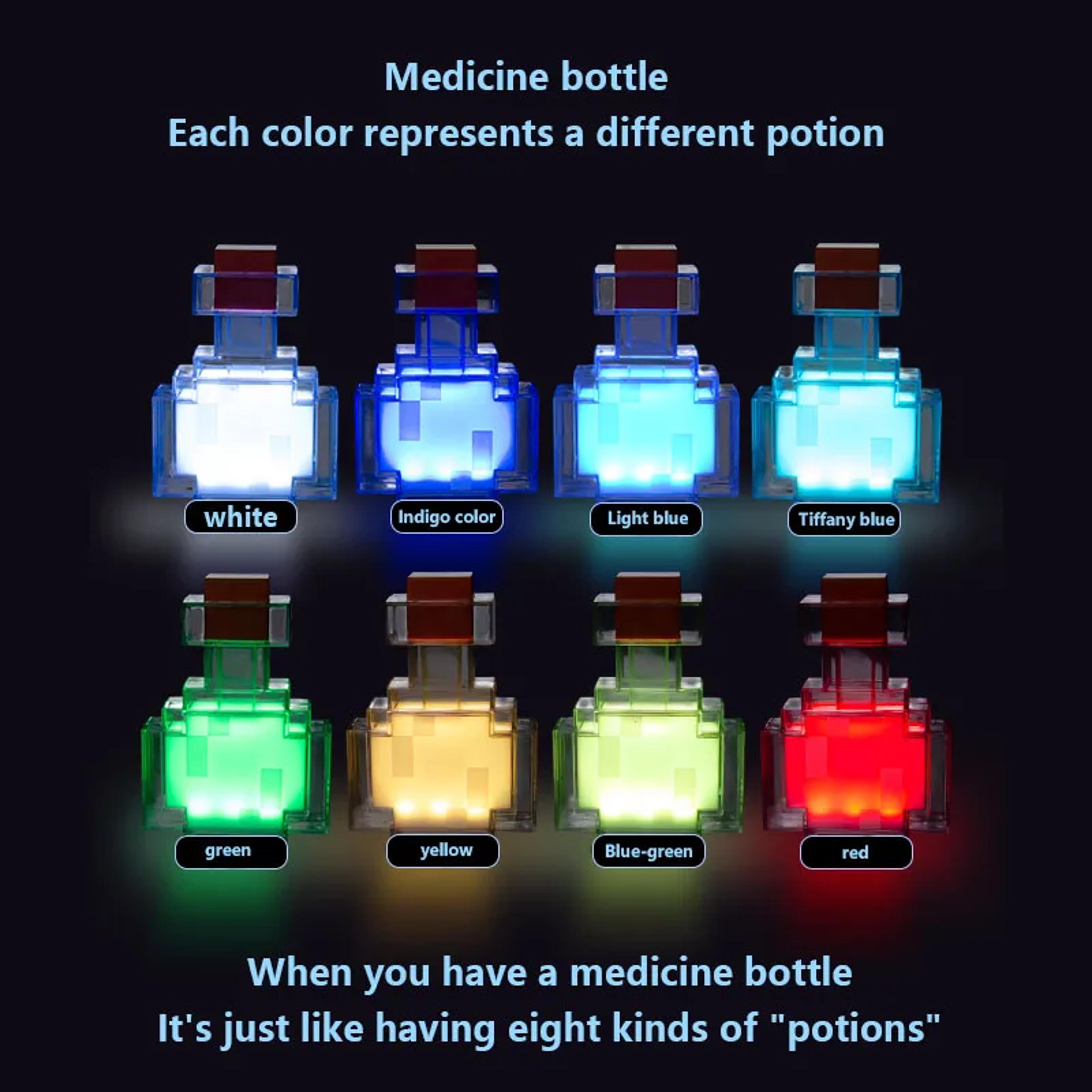 Minecraft Potion Bottle Night Light Rechargeable LED Lamp For Kids Bedroom  Gaming Room 4