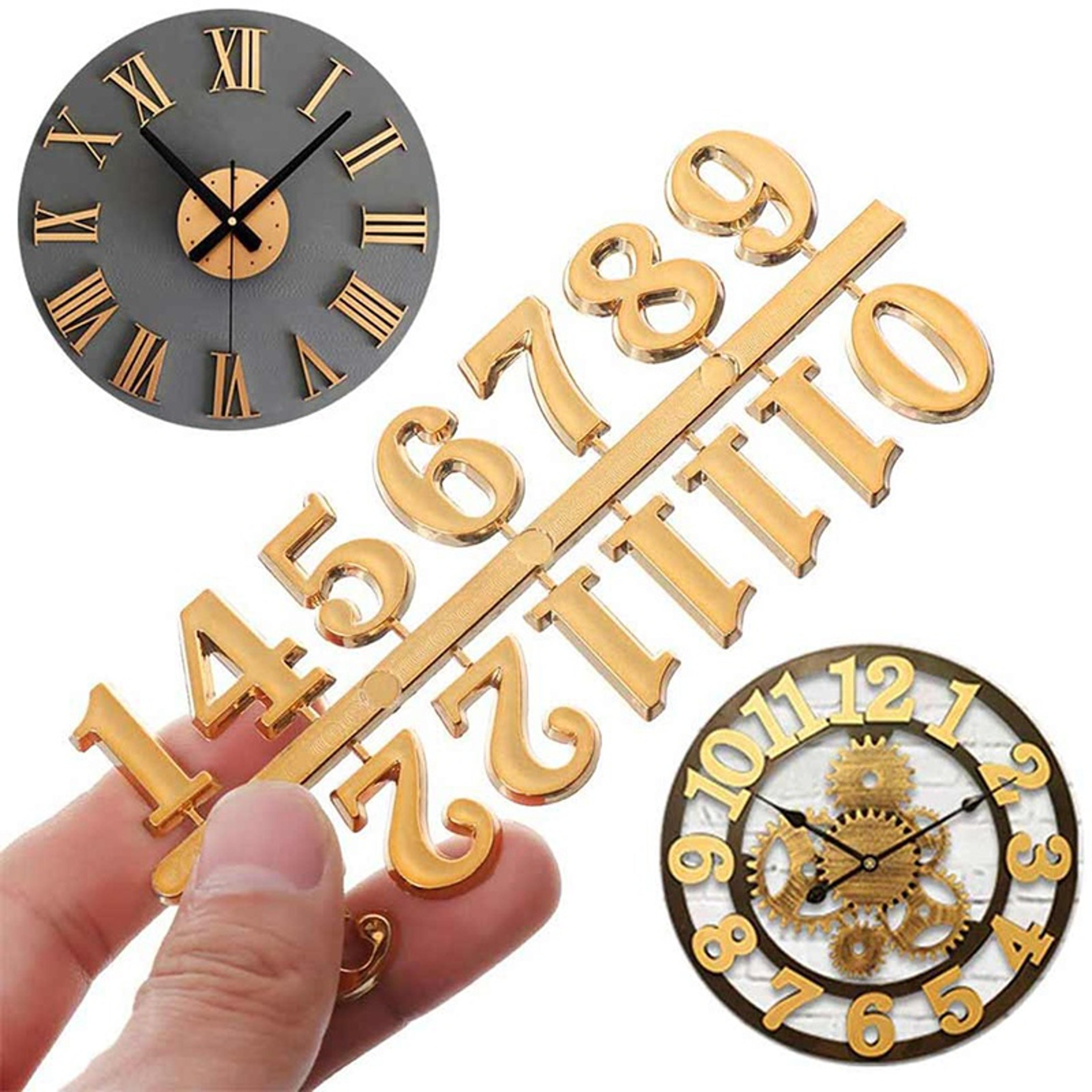 DIY Wall Clock Kit With Roman  Arabic Numerals Large Modern Wall Clock Stickers With Quartz Movemen 4