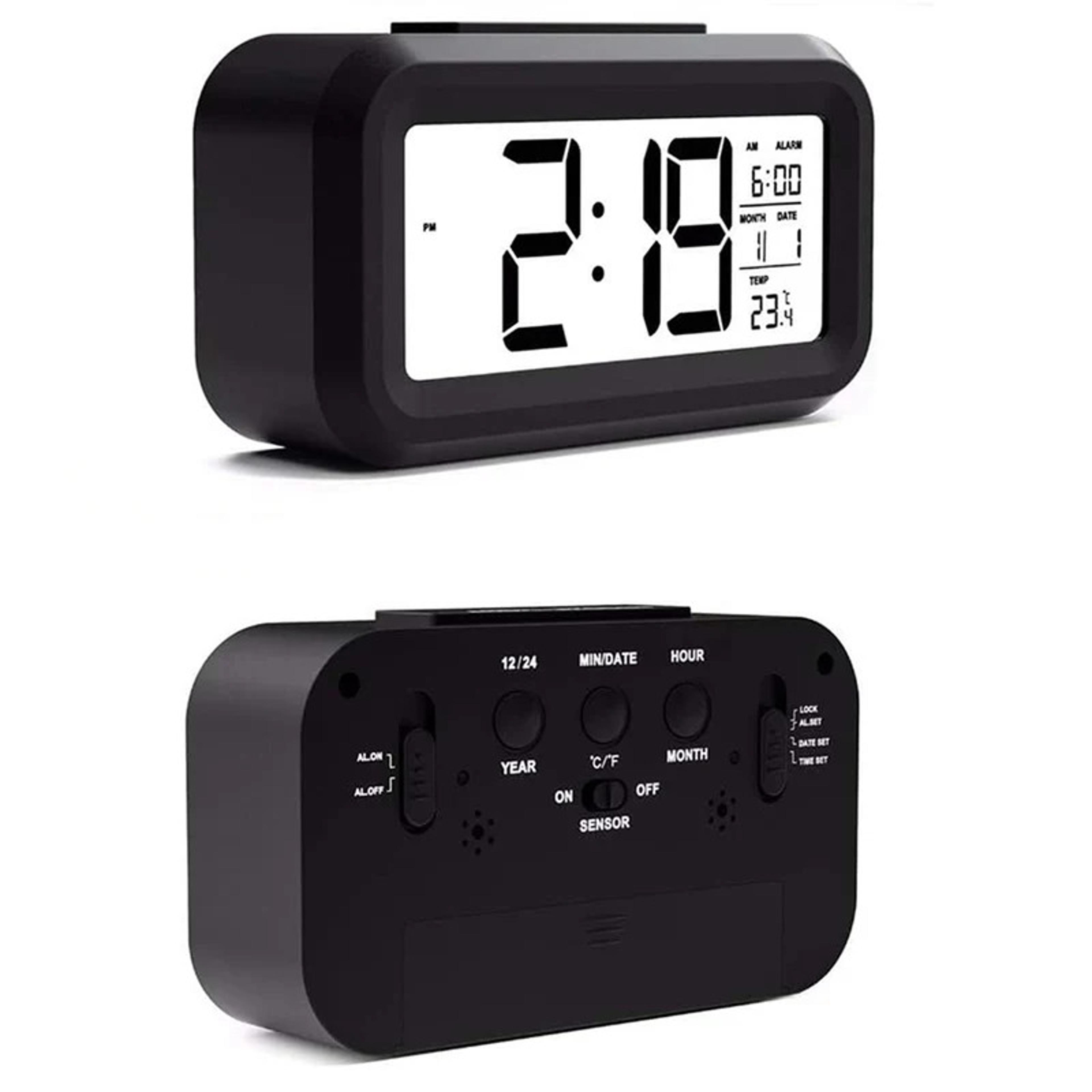 Wake Sense Digital Alarm Clock With Indoor Temperature Smart Backlight  Display 2