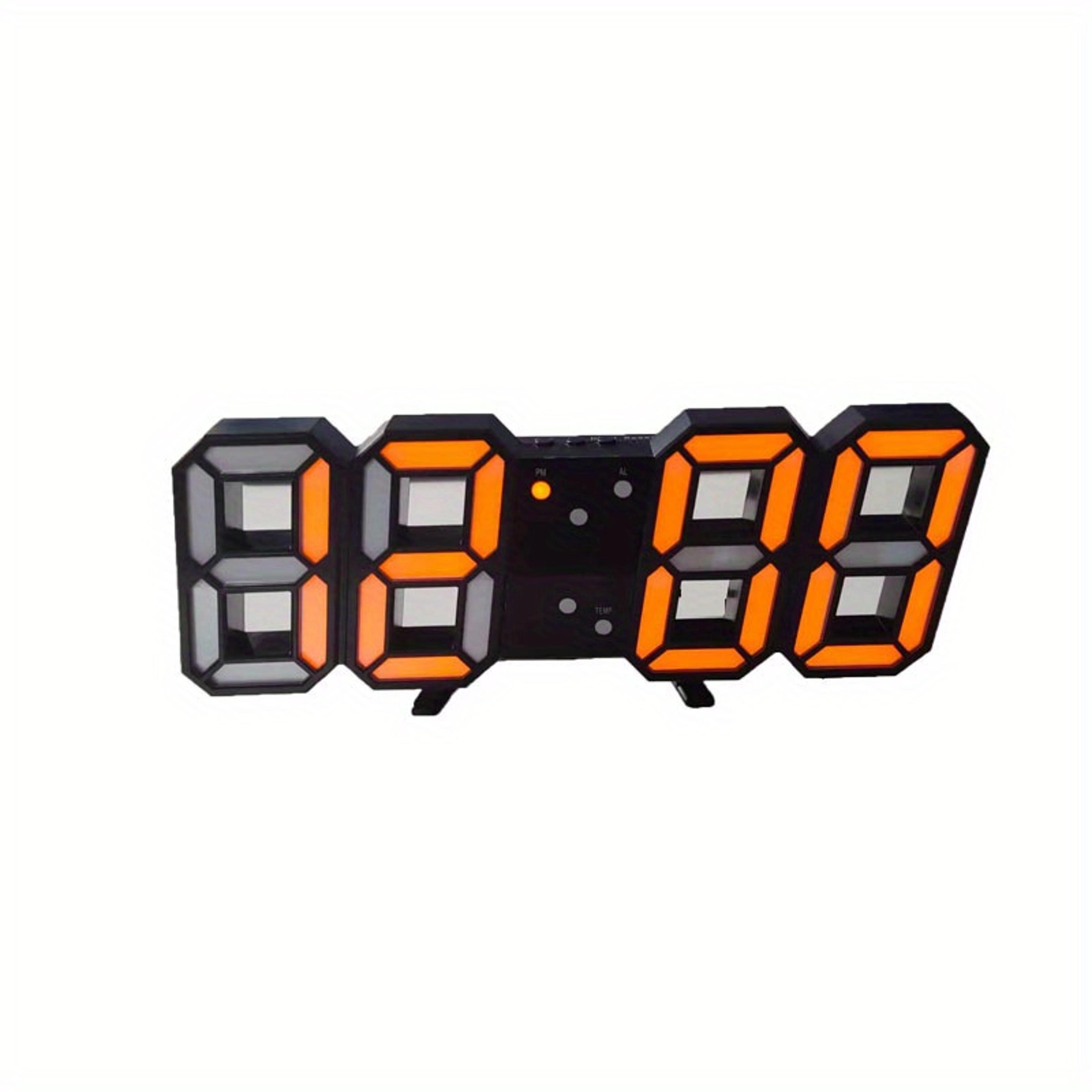 Lumi Time LED Digital Wall Clock With Alarm Date Temperature  USB Power 13
