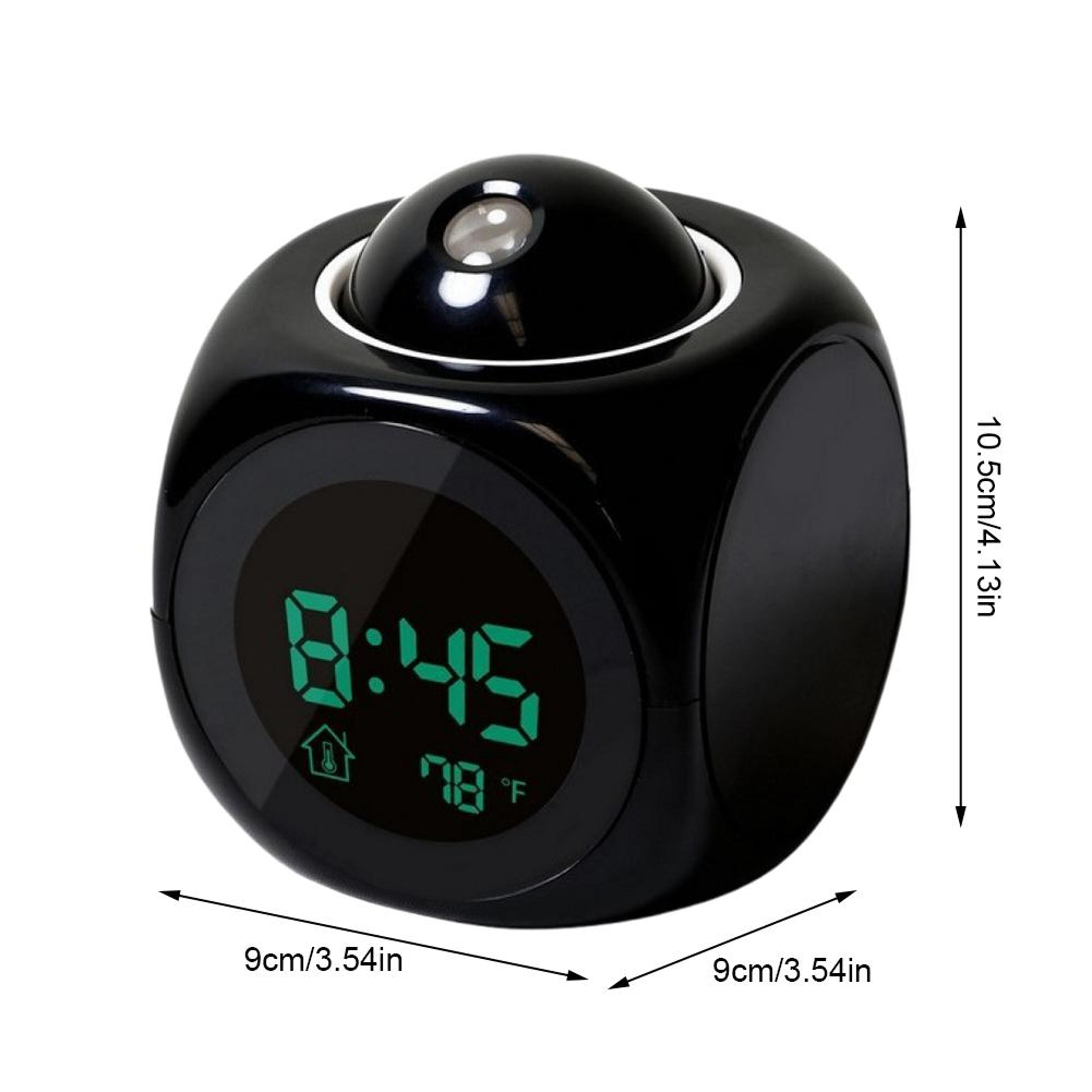 Smart Projection Alarm Clock With Voice Time Temperature Display  Snooze 5