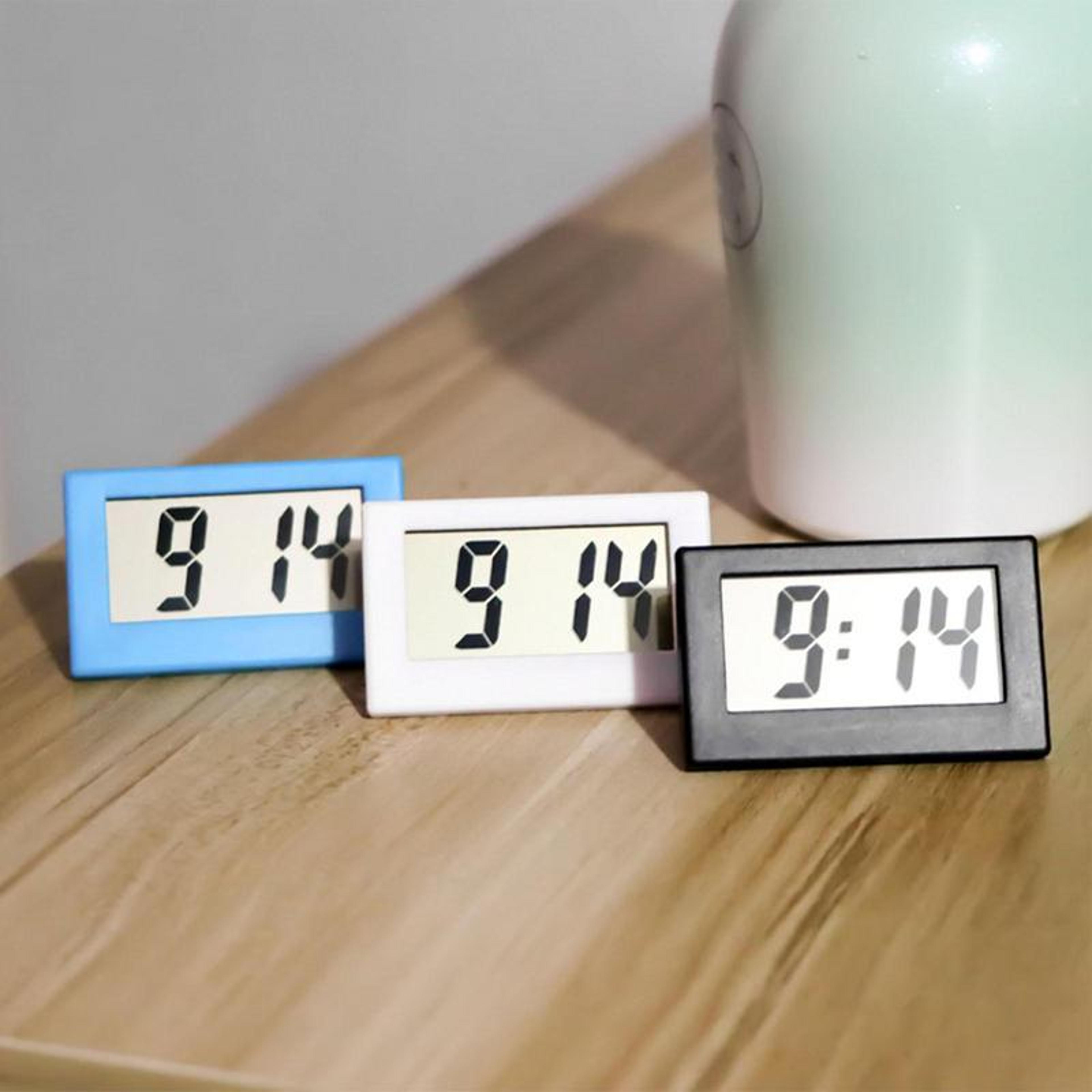 Mini Digital LCD Desk Clock Silent Portable Table Clock For Bedroom Office  Dashboard 1