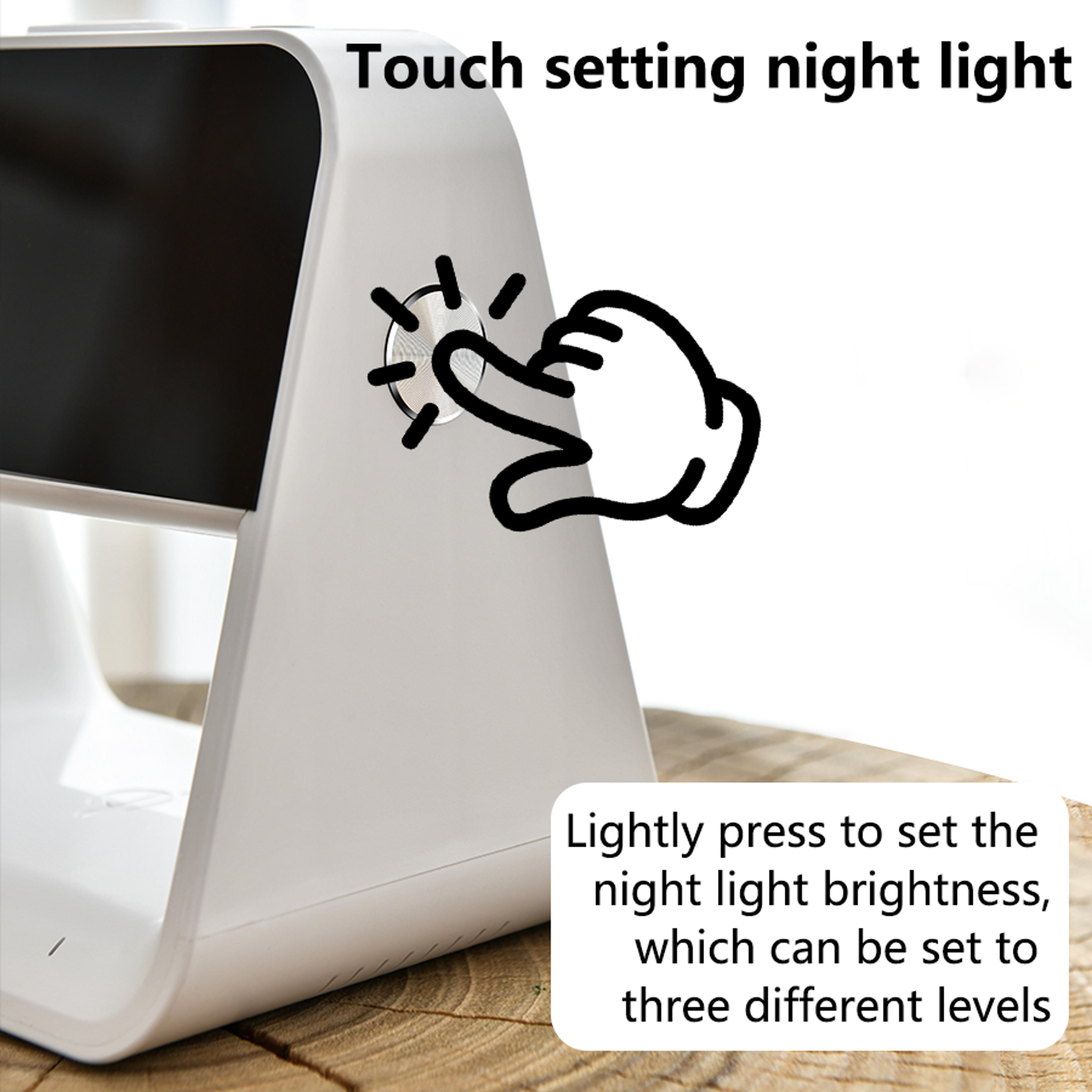 Modern Bedside Lamp Clock With LED Alarm Clock  USB Bedside Lamp For Bedroom Decor 4