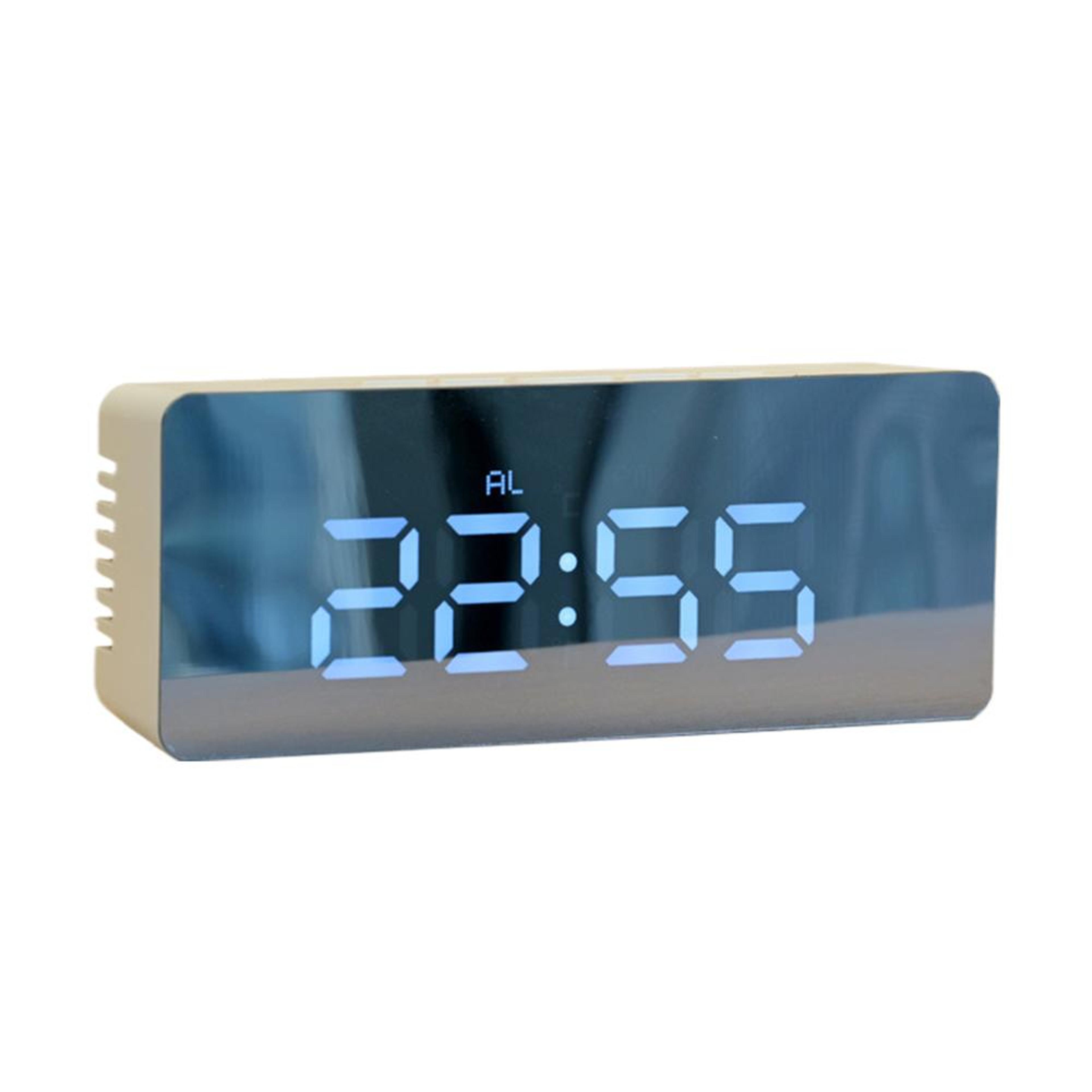 Lumi Mirror Digital Alarm Clock With Large LED Display Adjustable Brightness  Snooze For Bedroom De 7