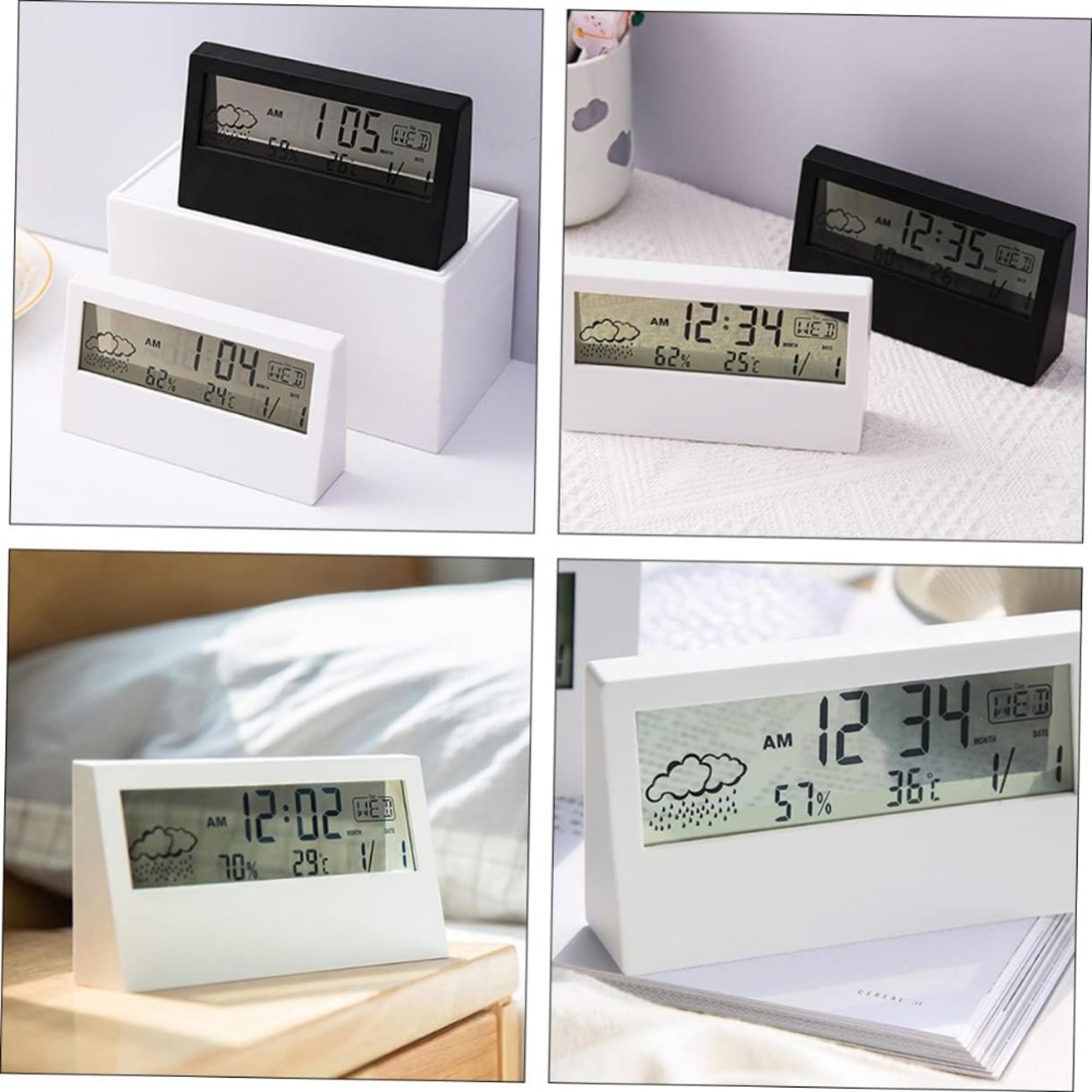 Smart Indoor Thermometer  Digital Hygrometer Clock With Temperature And Humidity Monitor 2