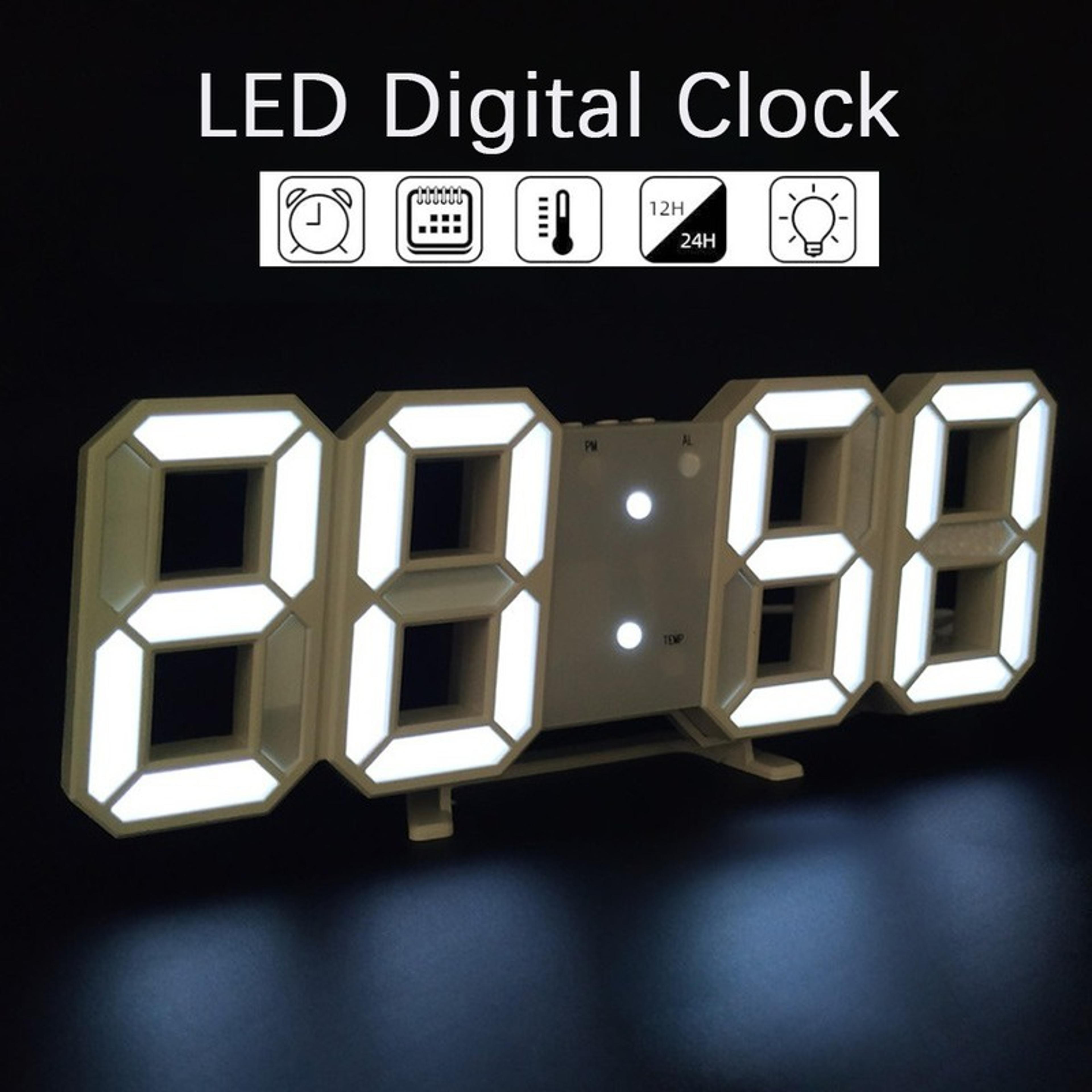 LED Digital Wall Clock With Alarm Date  Temperature Display For Home And Office 1