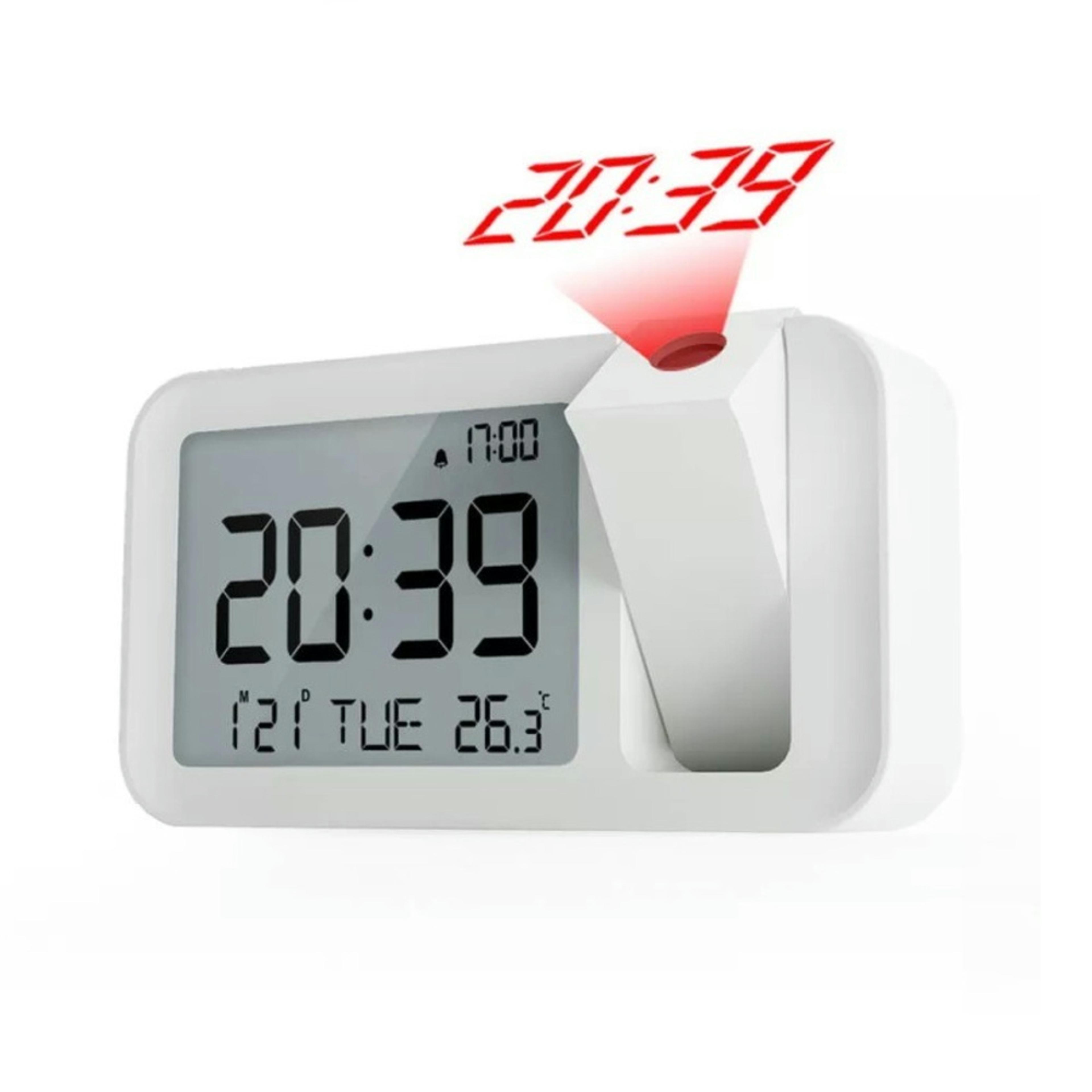 Projection Alarm Clock With LED Display USB Rechargeable Digital Bedside Clock  Ceiling Time Projec 0