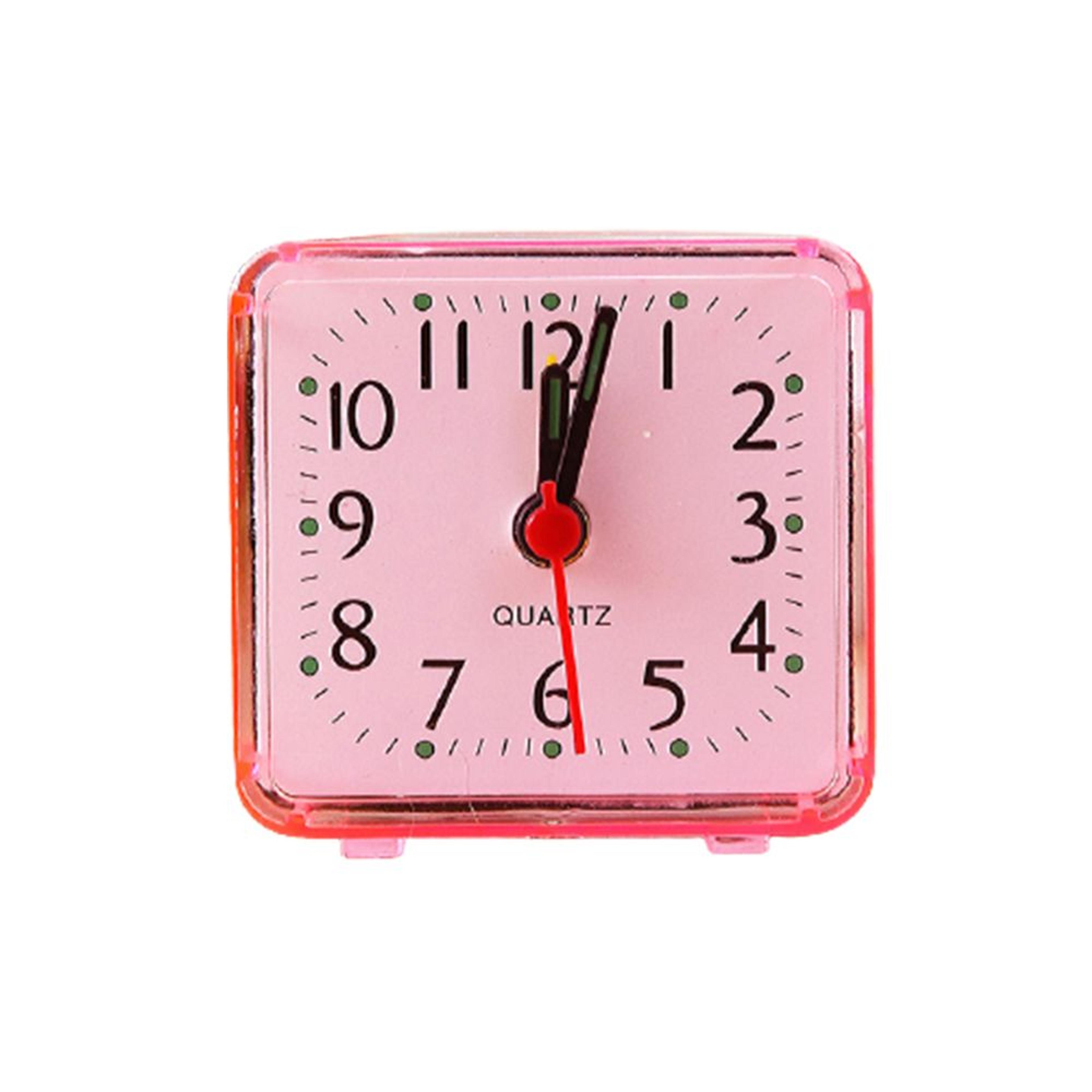 Silent Bedside Alarm Clock Battery Operated Square Desk Clock For Kids Students  Travel 6