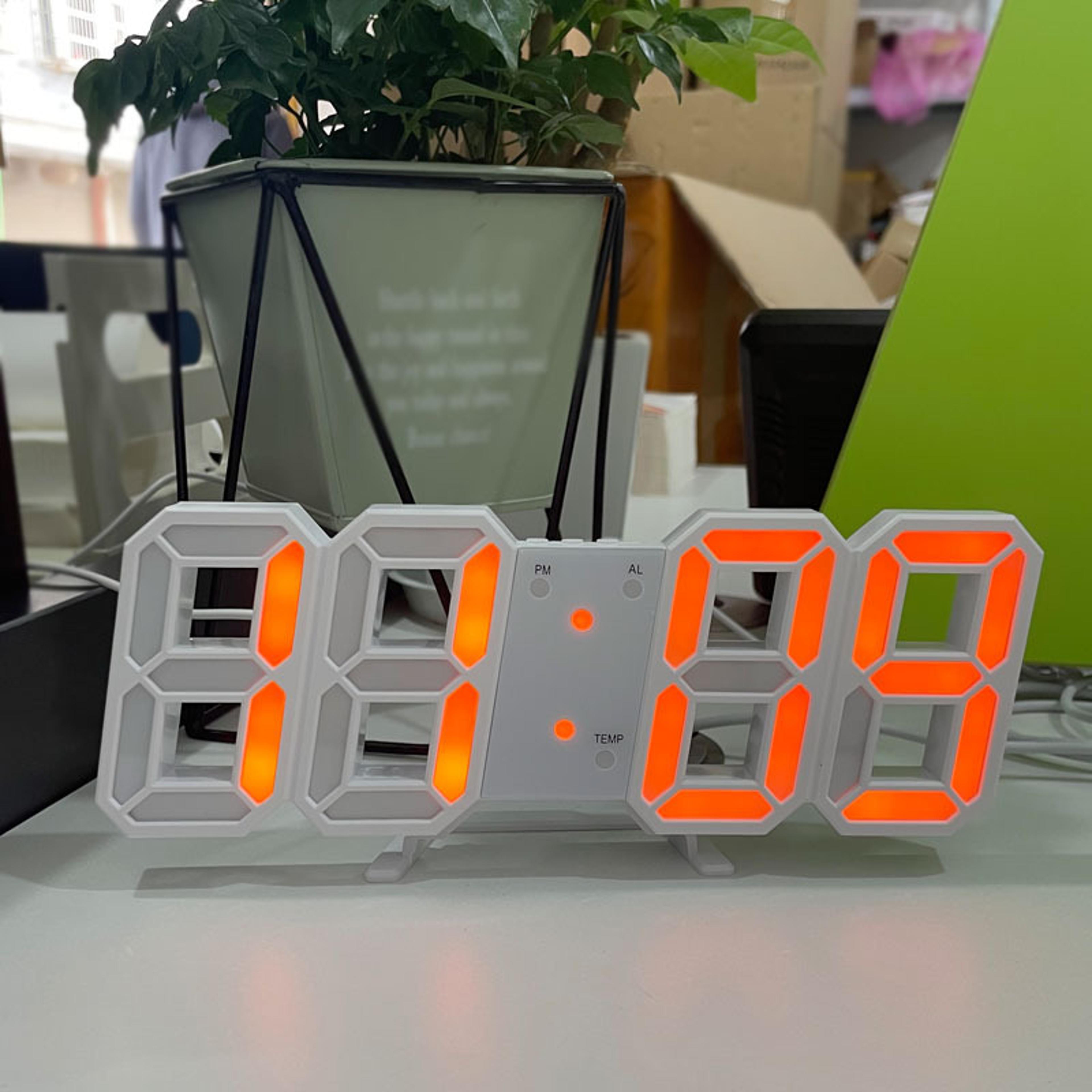 Lumi View LED Digital Wall Clock Display Wall Mounted Alarm Clock For Home  Office 7