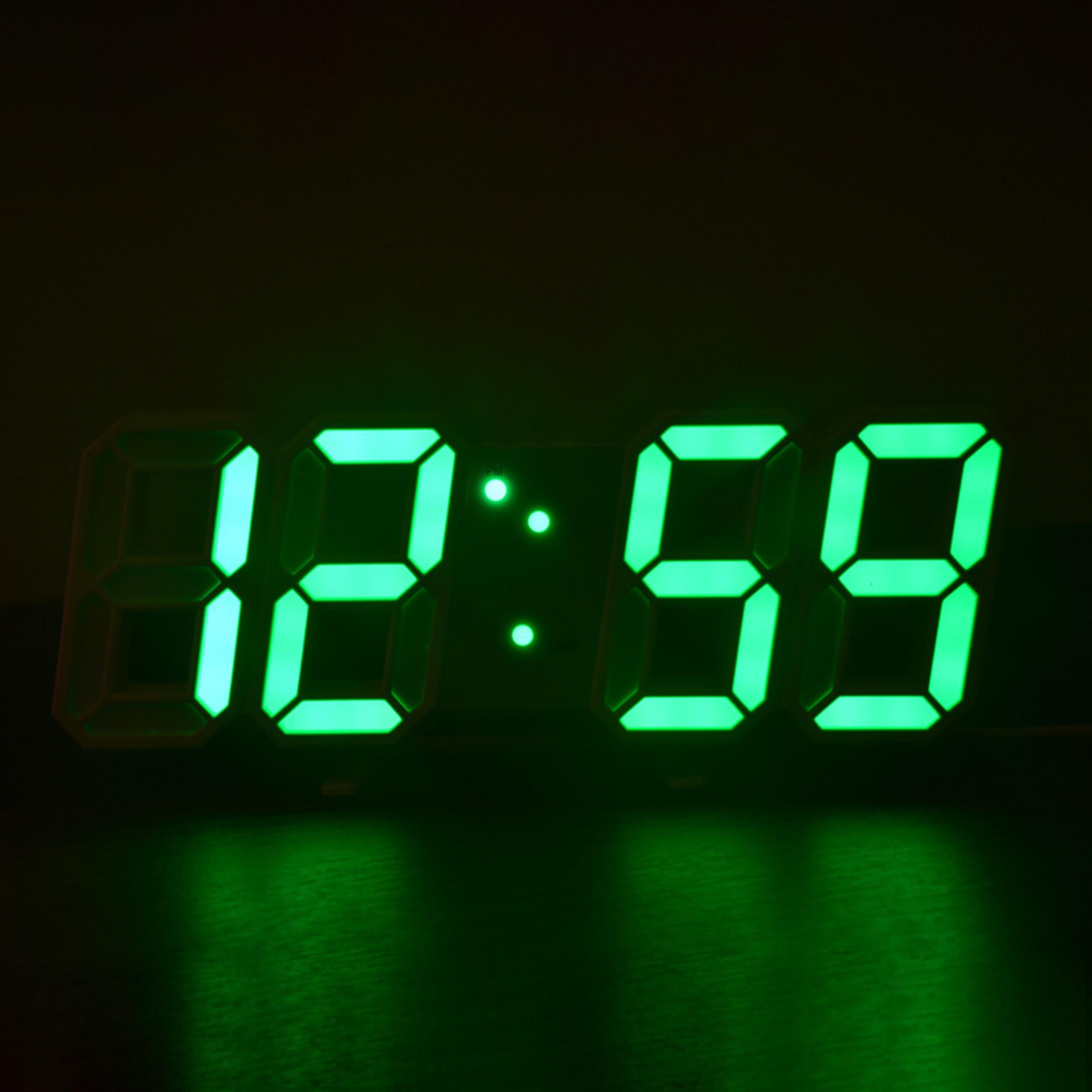 Lumi View LED Digital Wall Clock Display Wall Mounted Alarm Clock For Home  Office 9