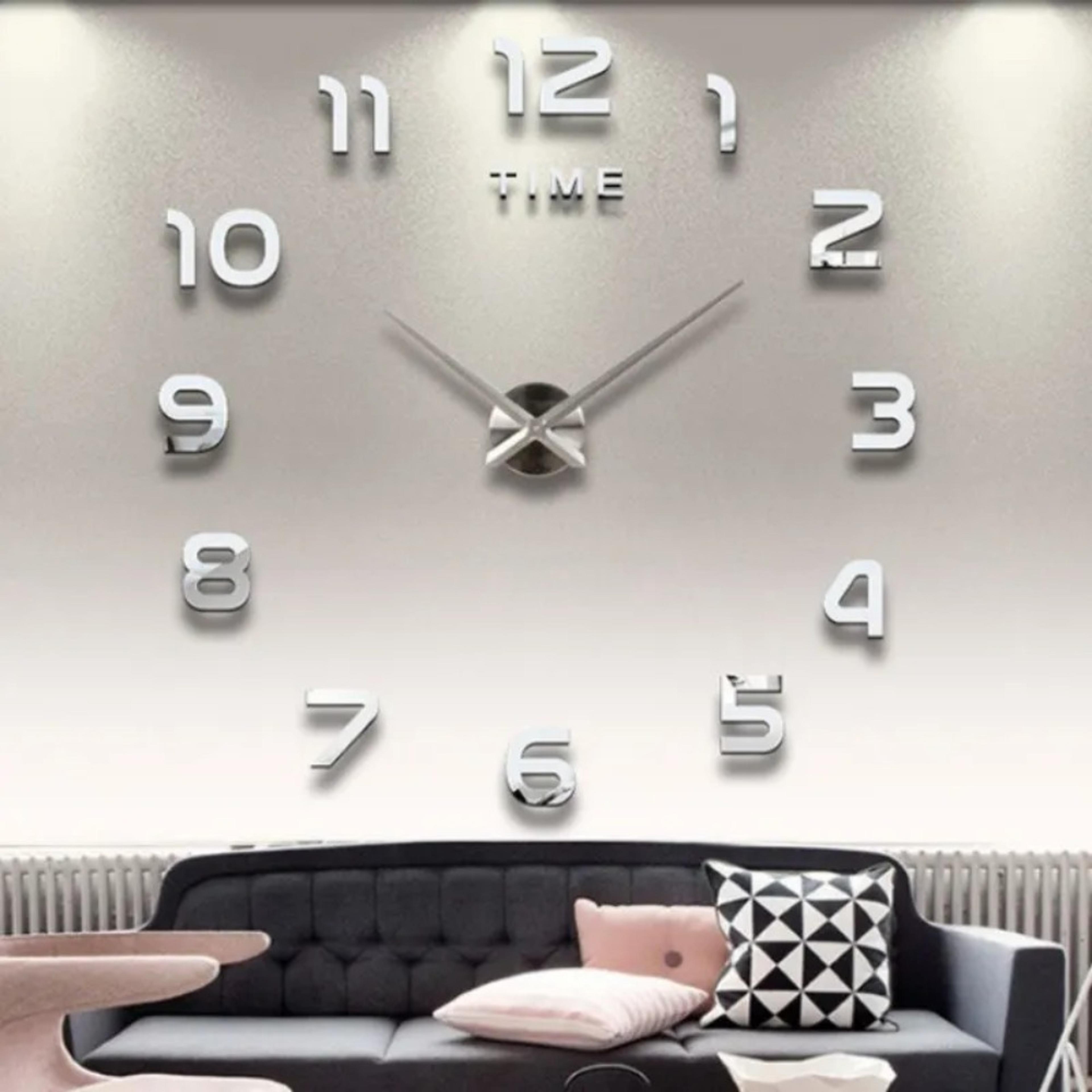Modern DIY Wall Clock Large Acrylic Mirror Quartz Wall Clock For Living Room Decor 0