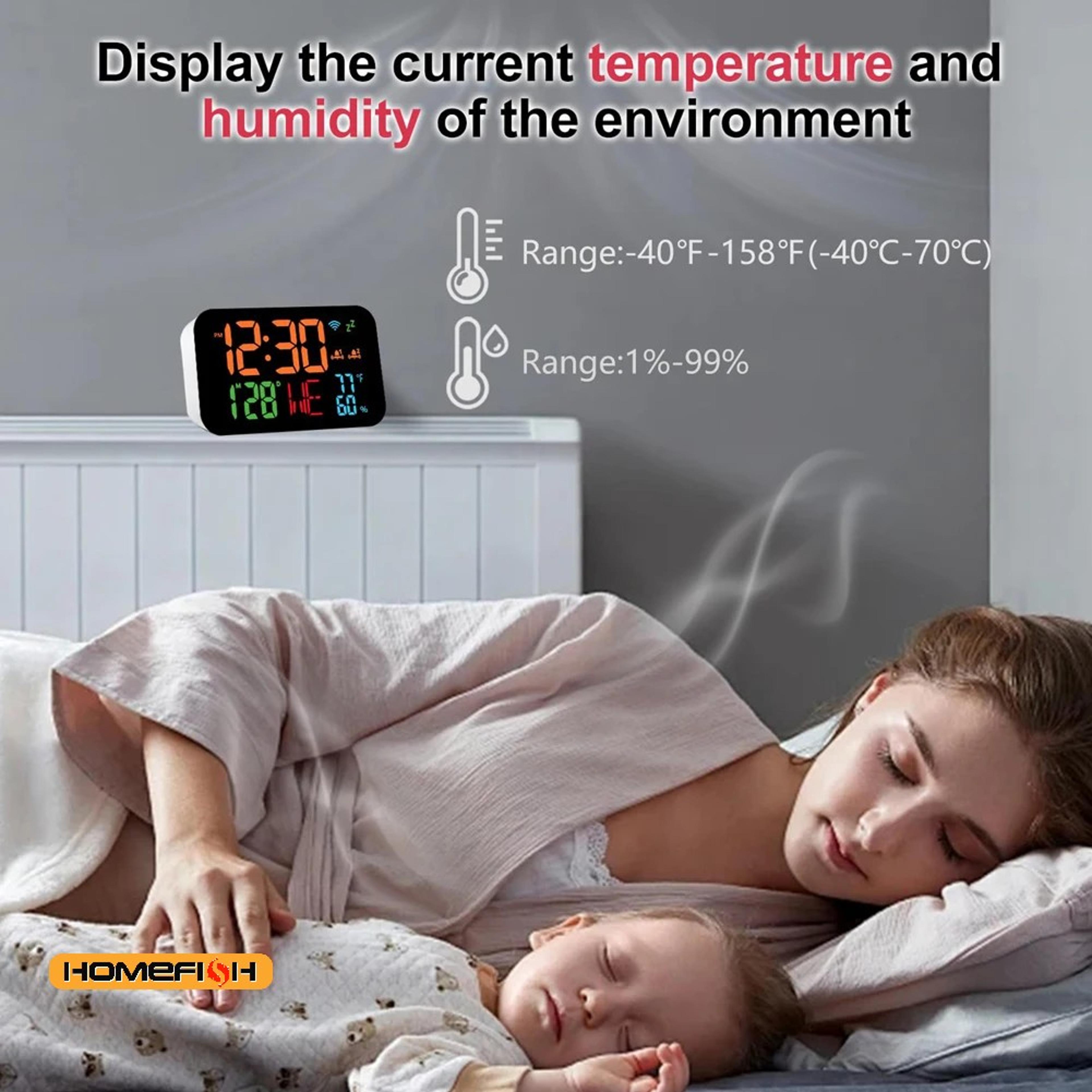 Smart WiFi Digital Clock With Indoor Thermometer Hygrometer LED Desk Display  Tuya App 3
