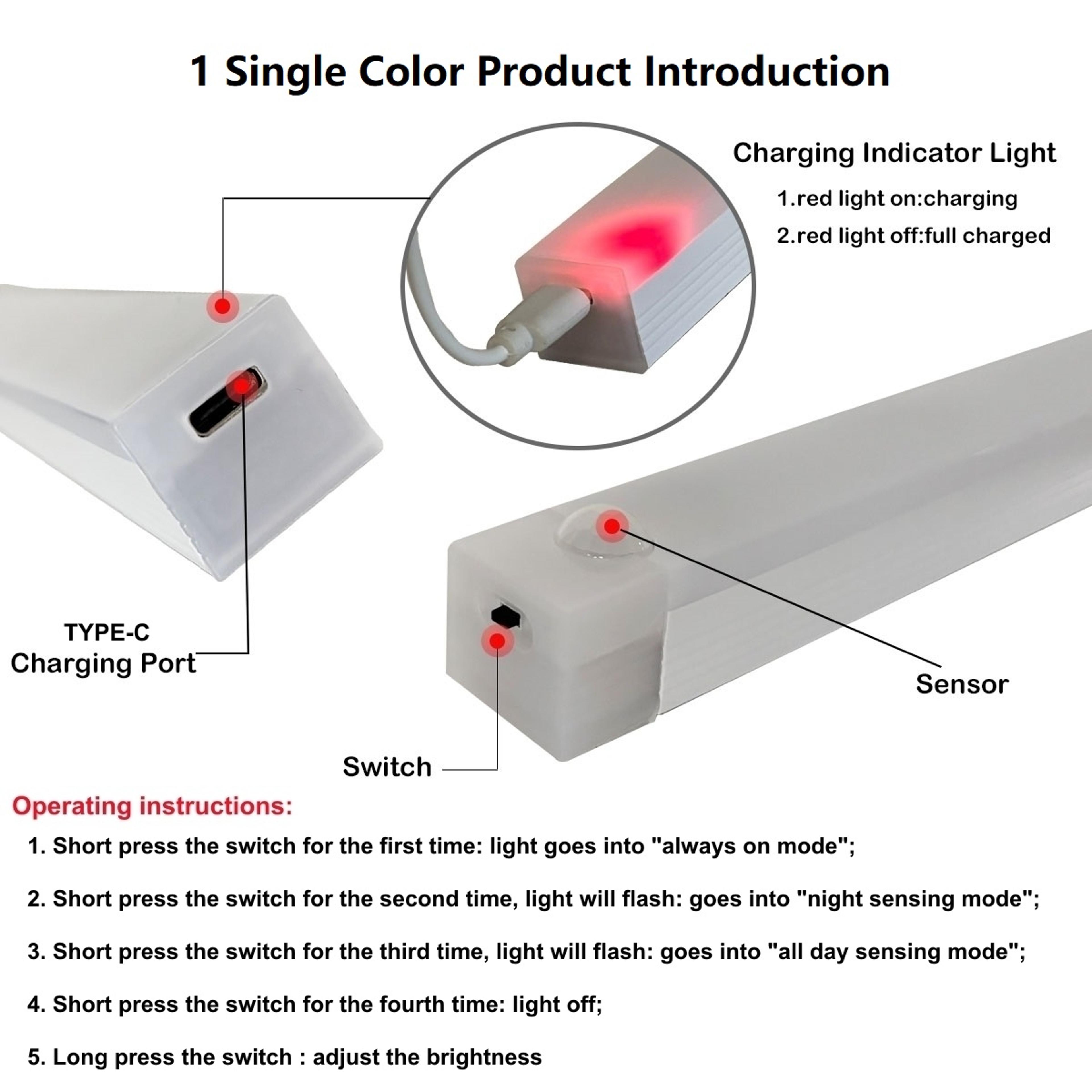 Motion Sensor Night Light Rechargeable LED Under Cabinet Lighting Magnetic Wireless Closet Light 5
