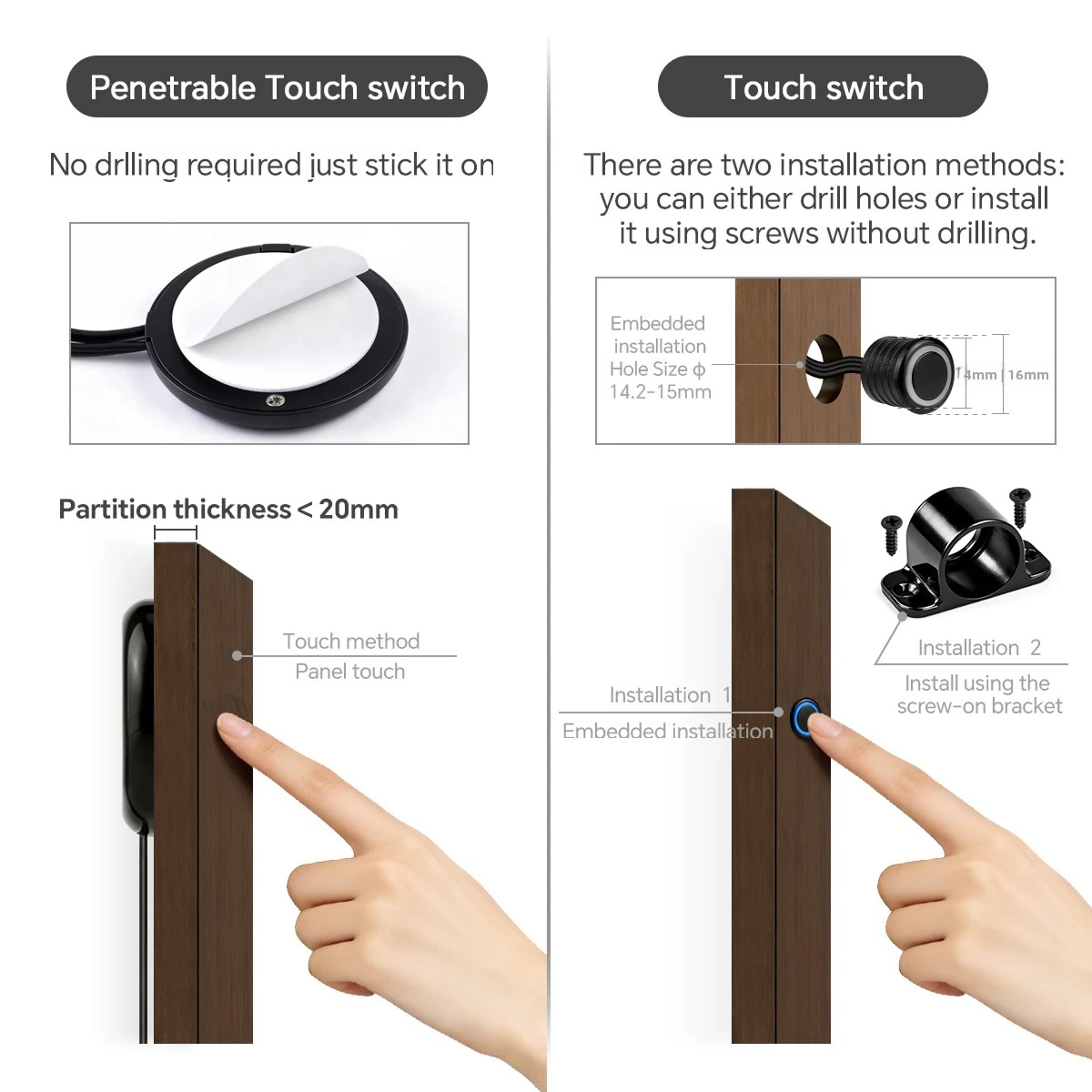 Smart COB LED Strip Light With Hidden Touch Sensor For Under Cabinet  Wardrobe Lighting 2