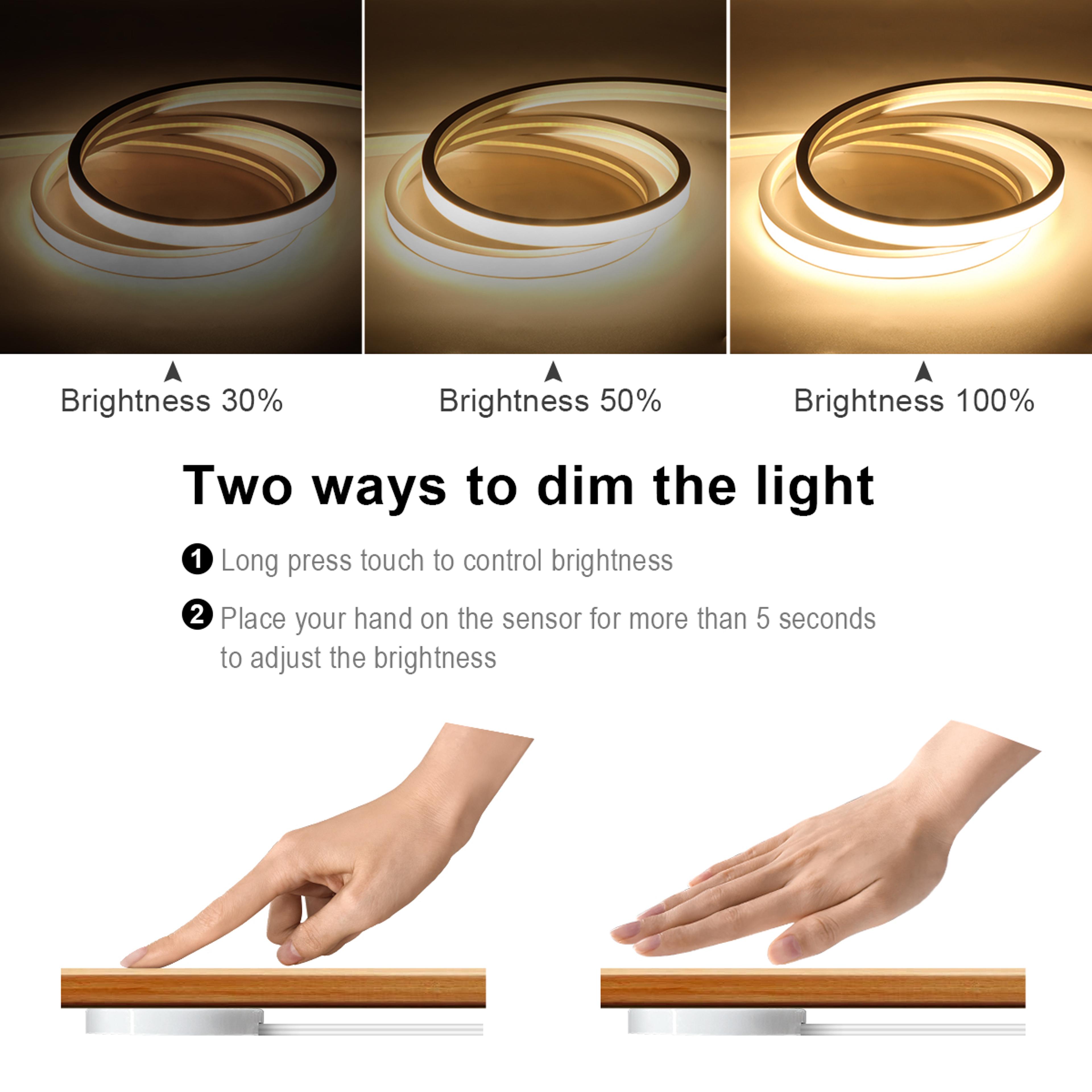 Smart LED Under Cabinet Light With COB LED Strip  Touch Sensor Dimmable Kitchen Cabinet Lighting 3