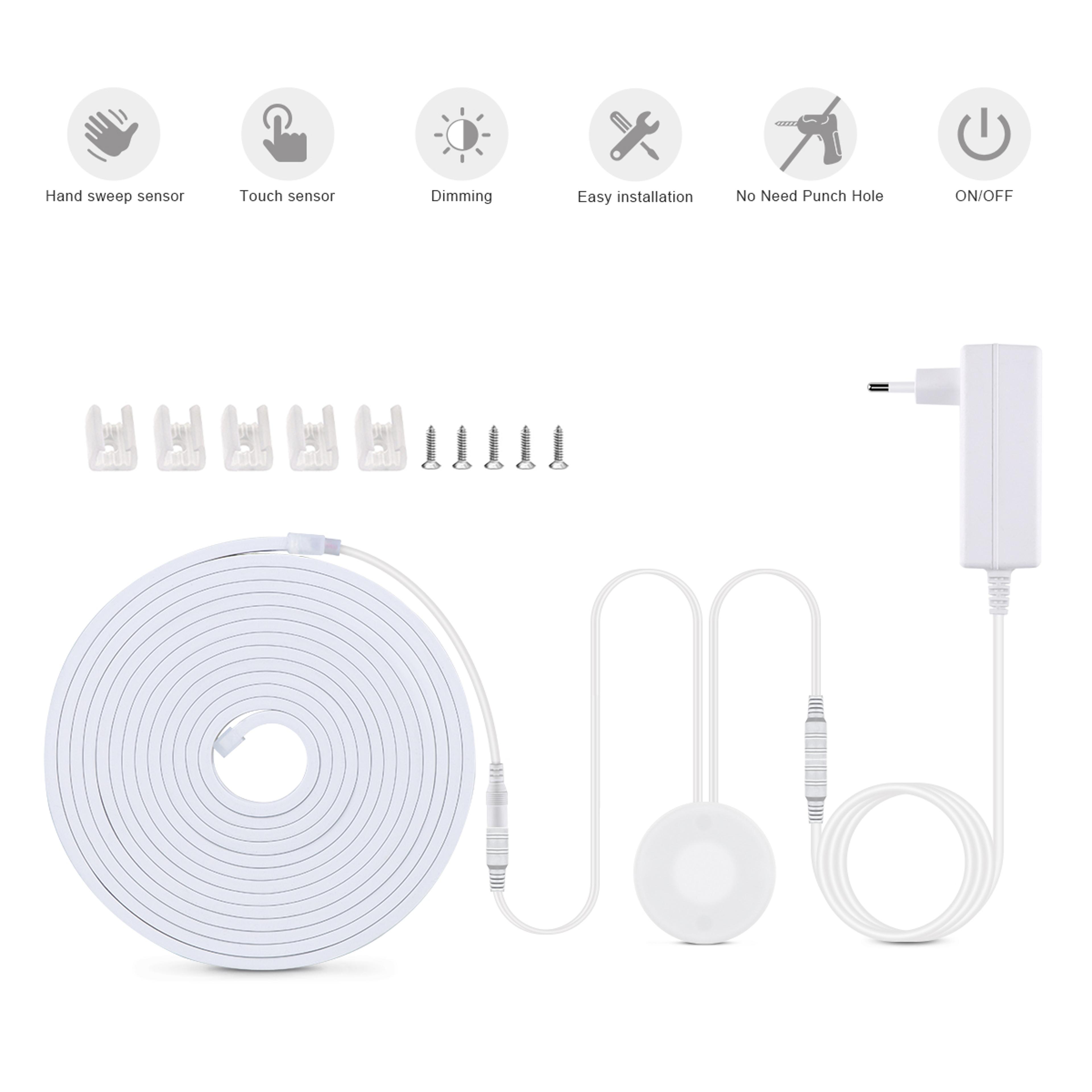 Smart LED Under Cabinet Light With COB LED Strip  Touch Sensor Dimmable Kitchen Cabinet Lighting 4