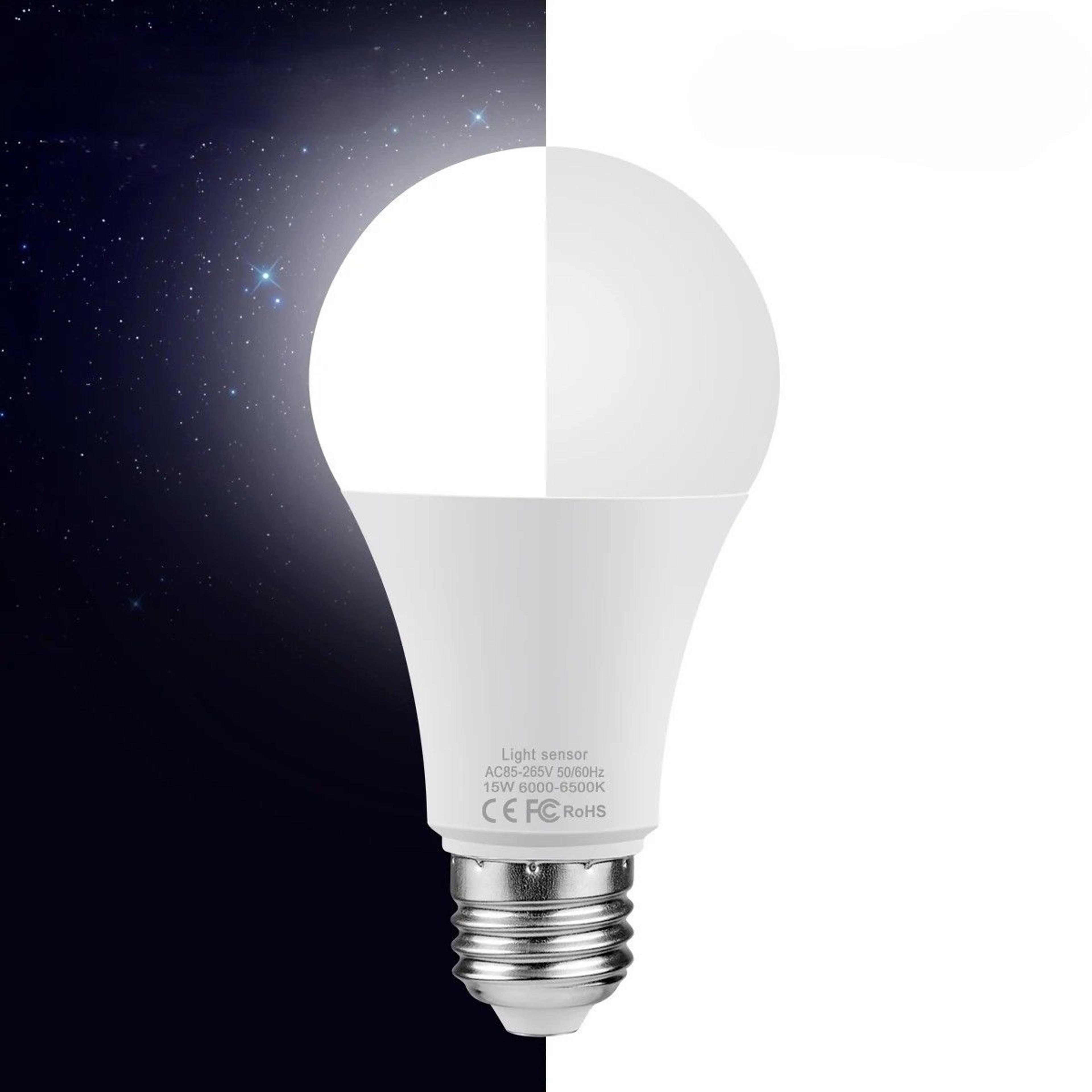 Smart Dusk To Dawn Light Bulb LED Sensor Lamp With Auto On Off For Porch Garden  Home 0