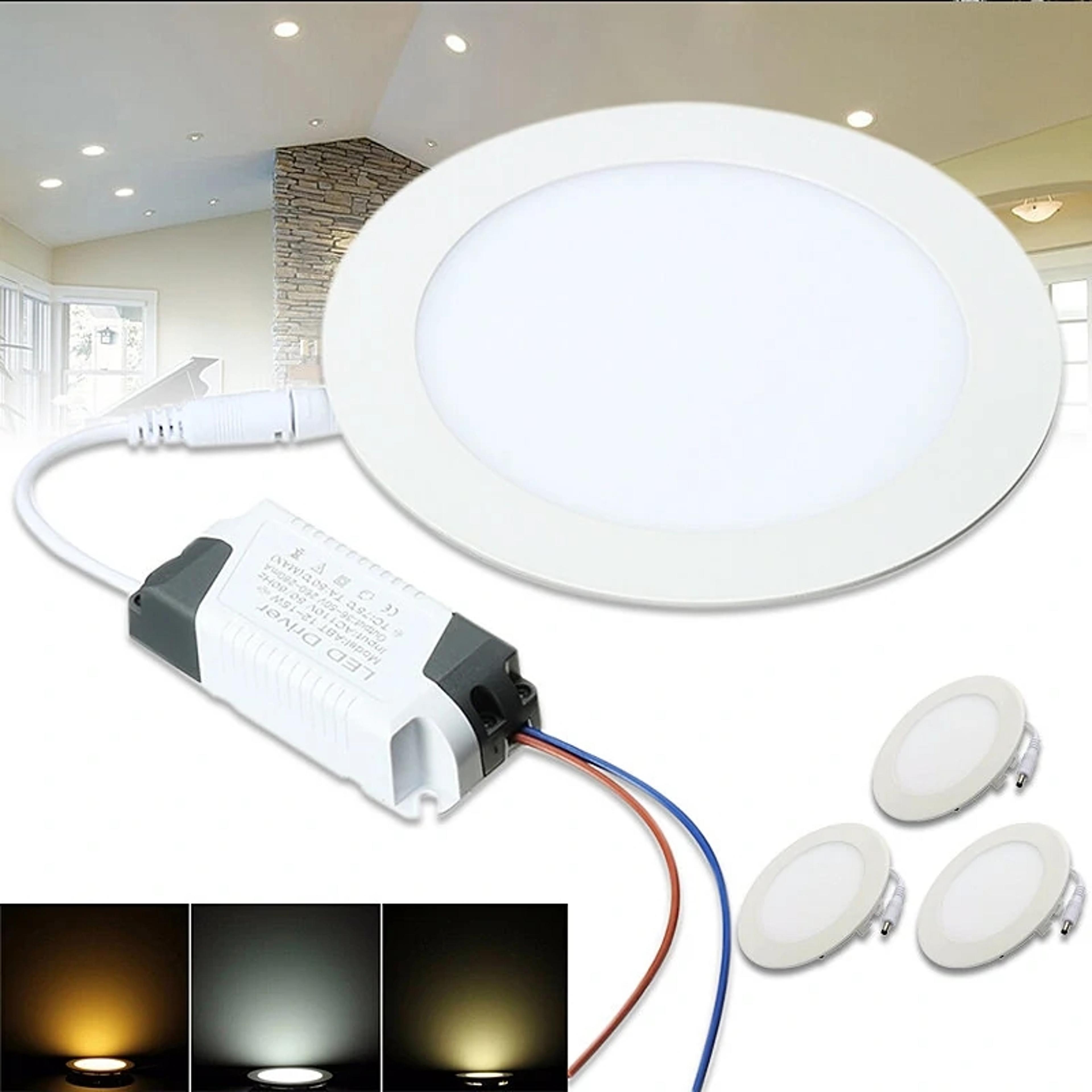 Ultra Thin LED Panel Light Dimmable Round Recessed Ceiling Light 1