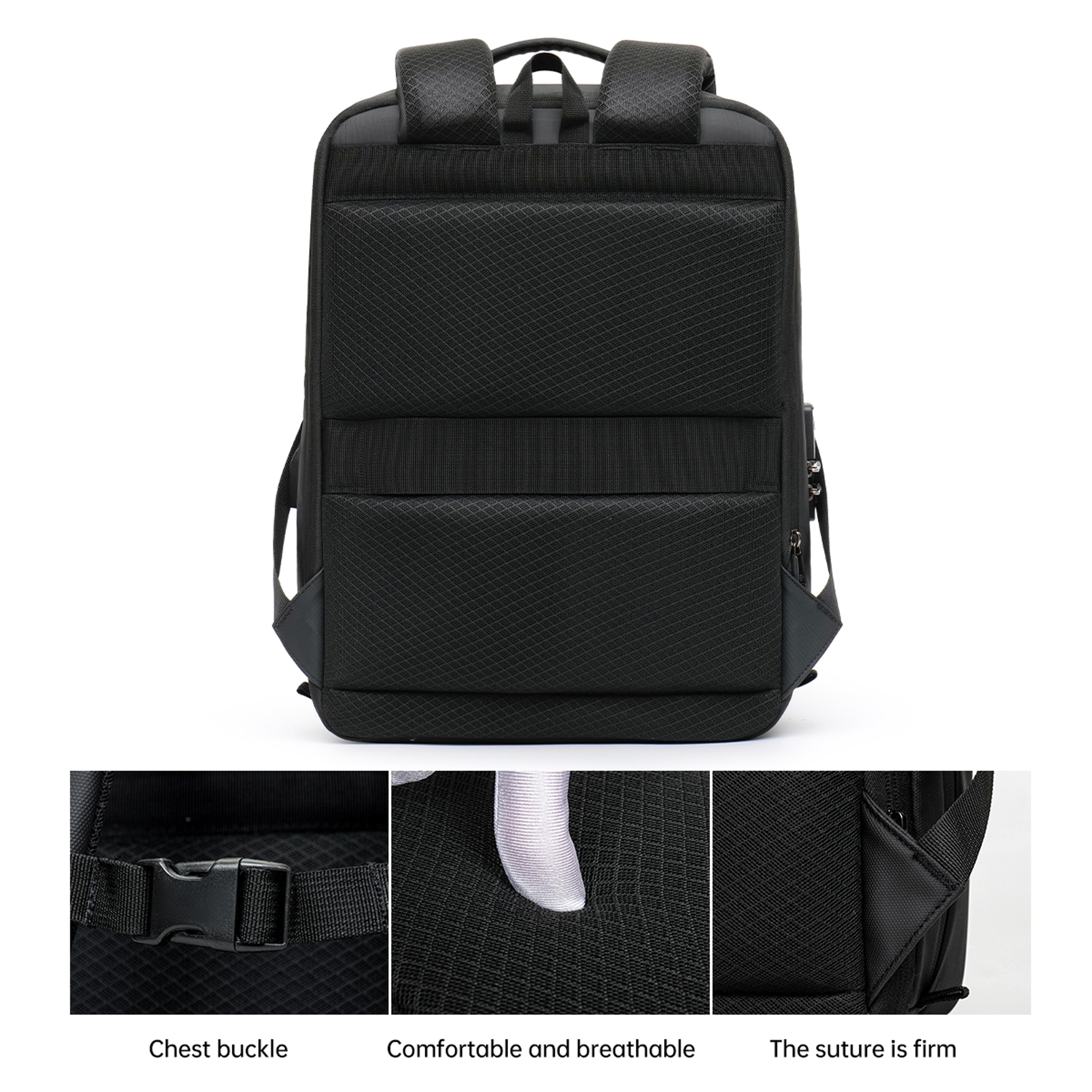 Expandable Hard Shell Laptop Backpack Large Capacity Business Travel Bag 1