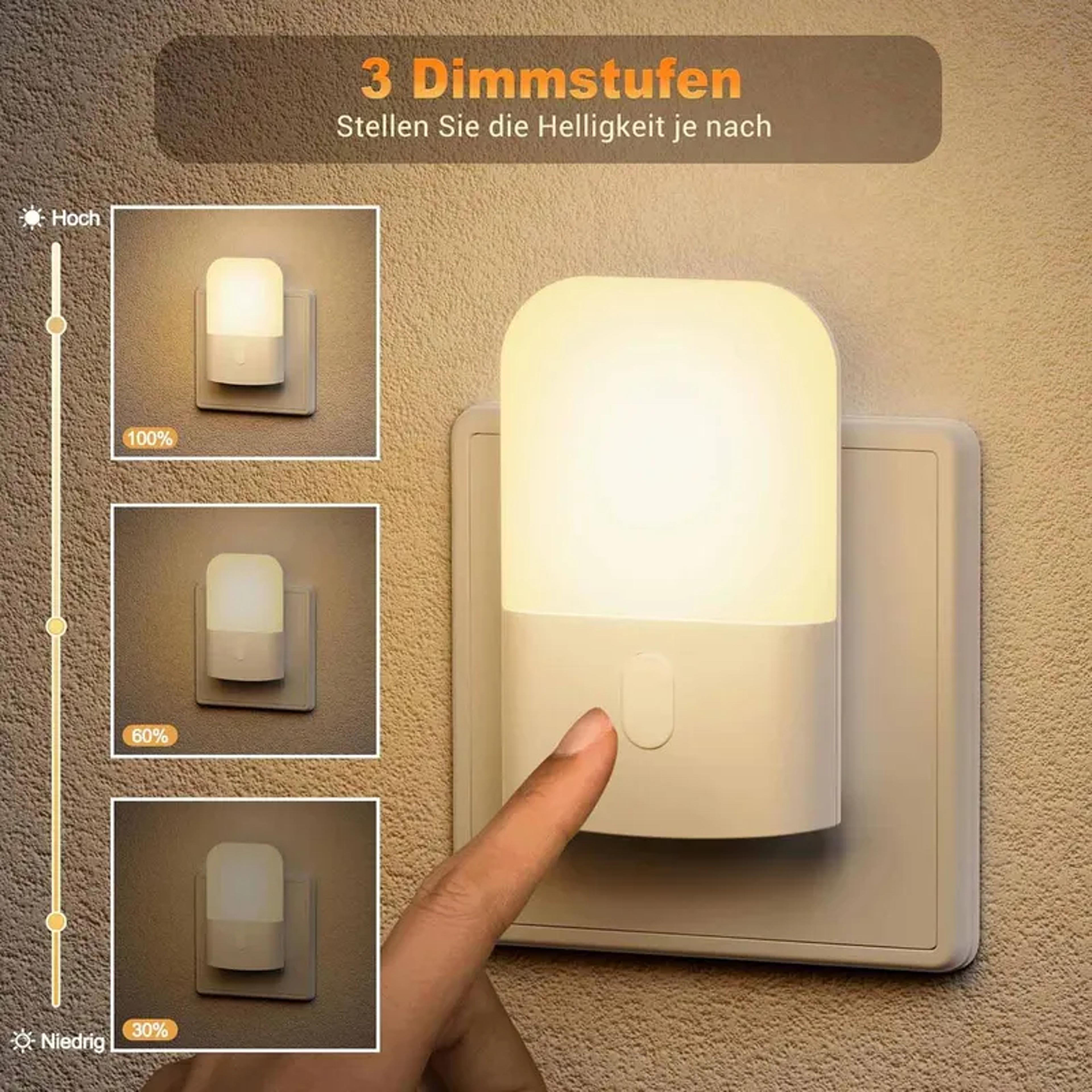 Dimmable LED Night Light Plug In With Dusk To Dawn Sensor  Warm White Glow 1