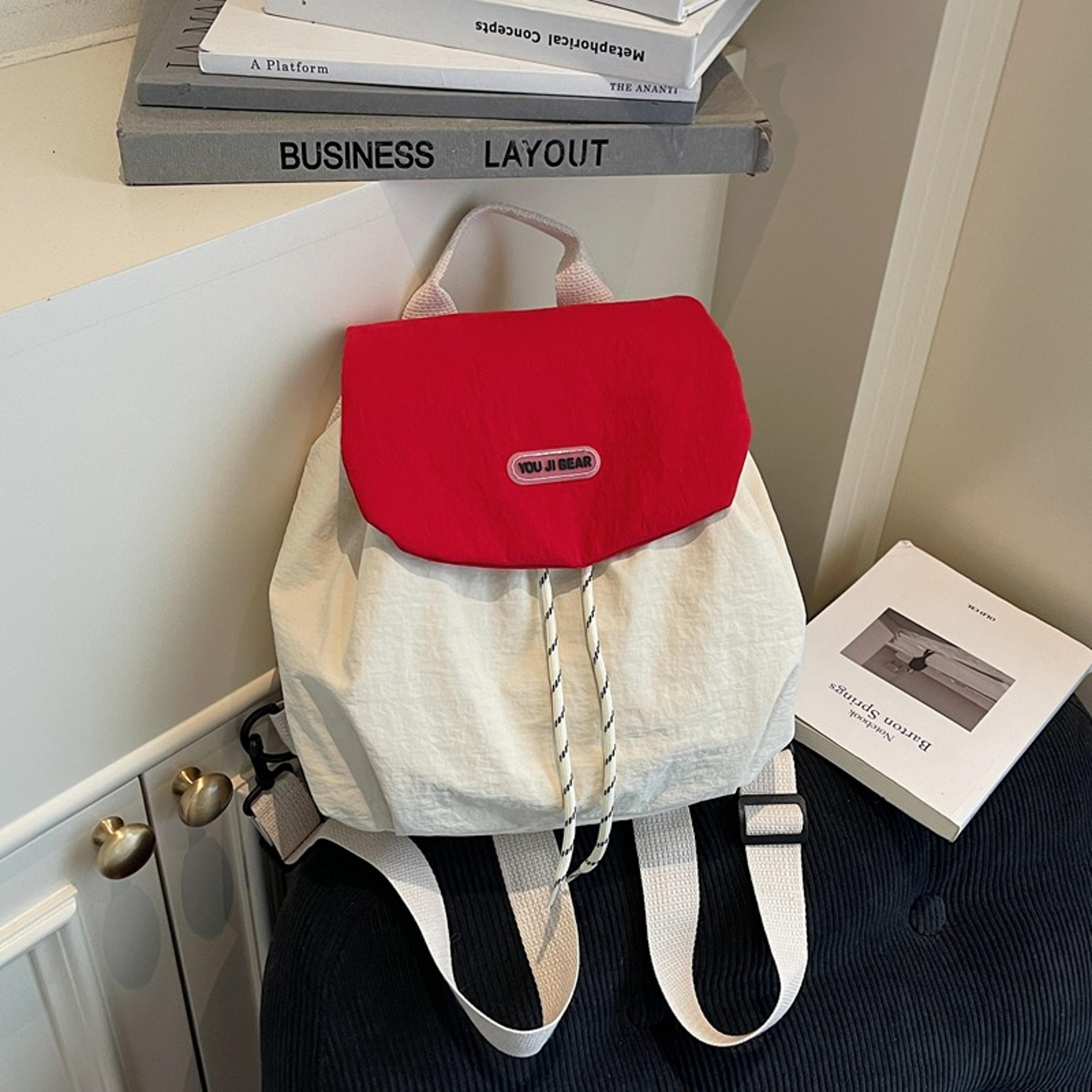 Soft Washed Fabric Women Backpack Large Storage Lightweight Korean Style Daypack 0