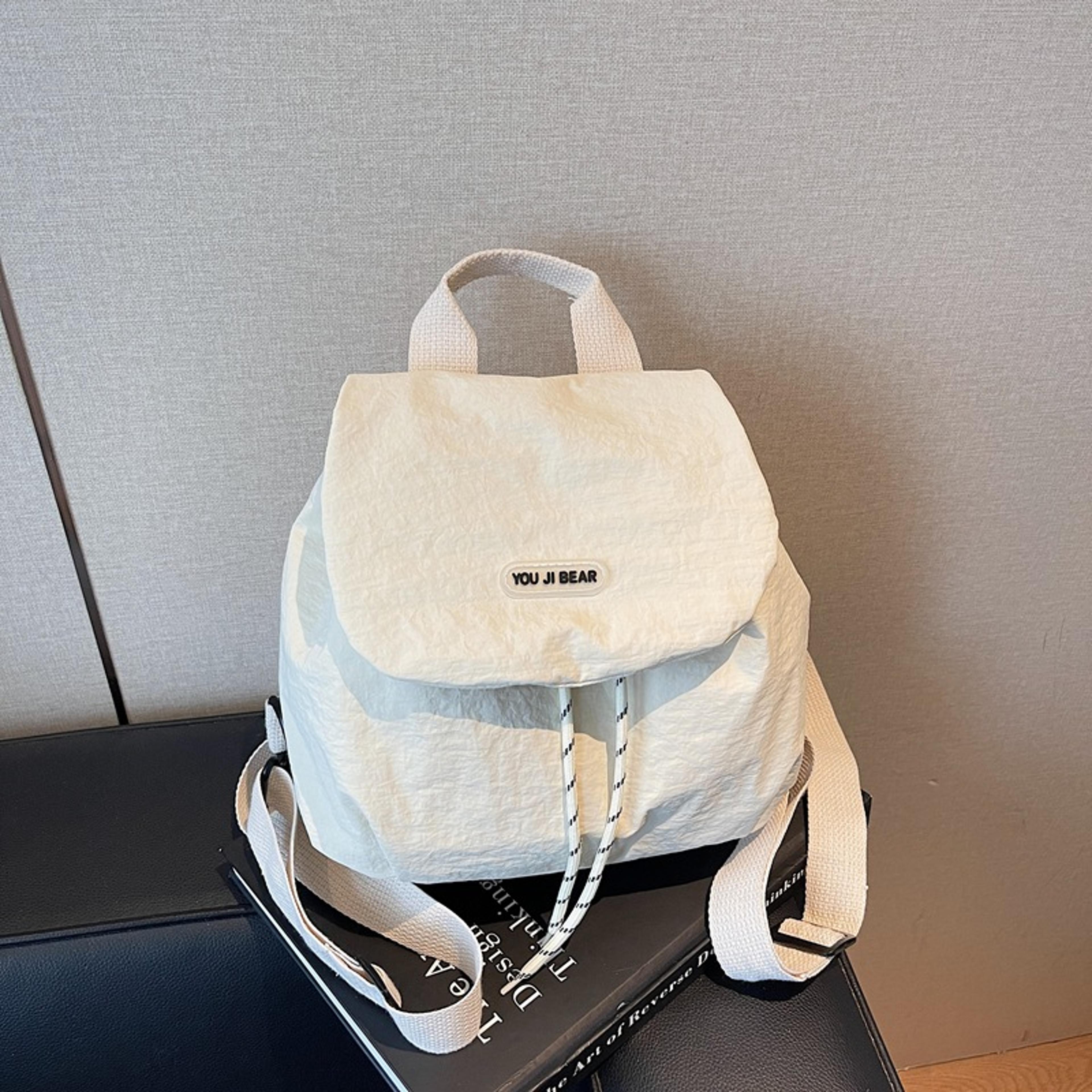 Soft Washed Fabric Women Backpack Large Storage Lightweight Korean Style Daypack 3