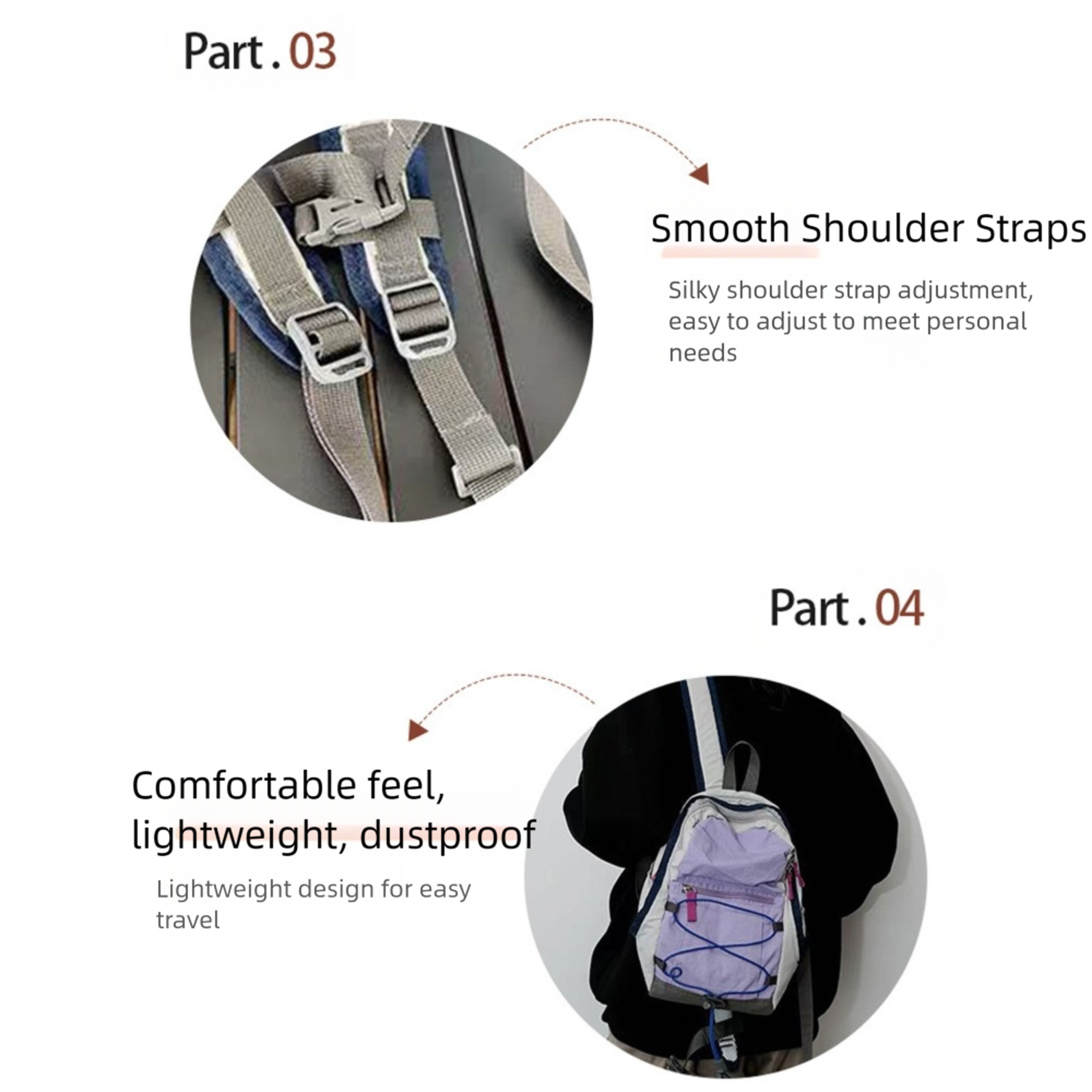 Lightweight Mini Backpack Multifunctional Shoulder School Bag For Daily Travel 3