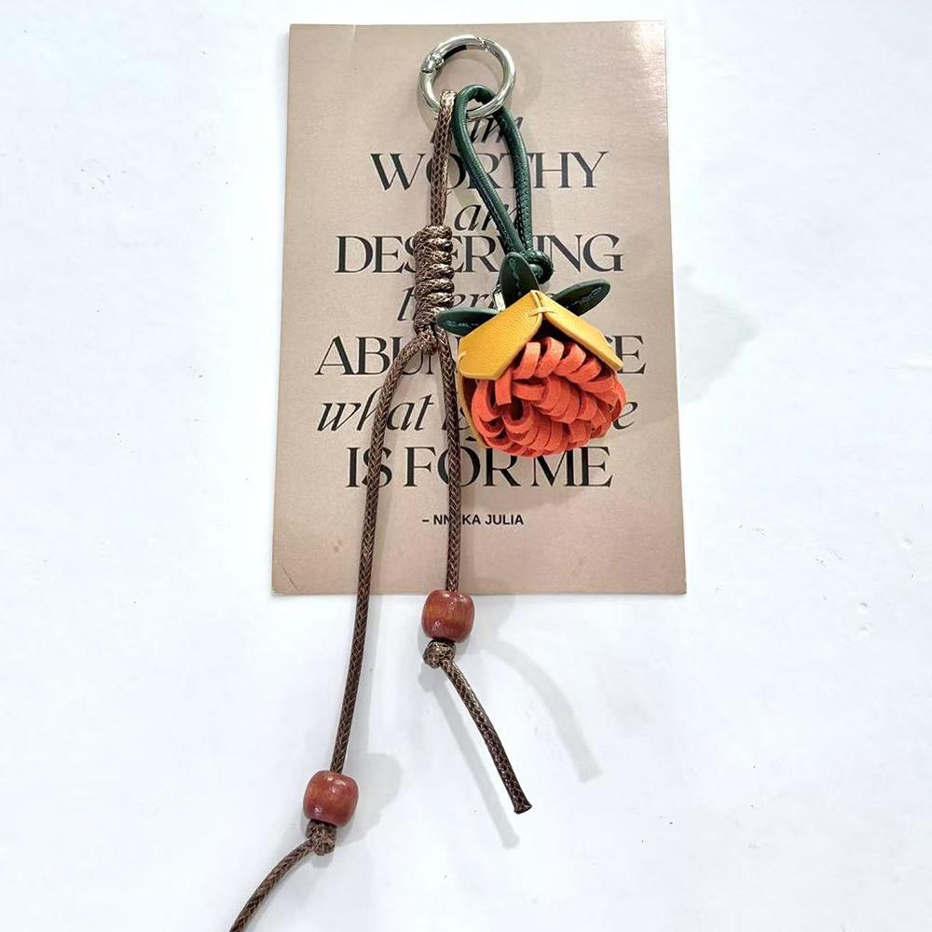Pinecone Flower Ball Purse Charm Handmade Bag Pendant Tassel Handmade Keychain Accessory 6