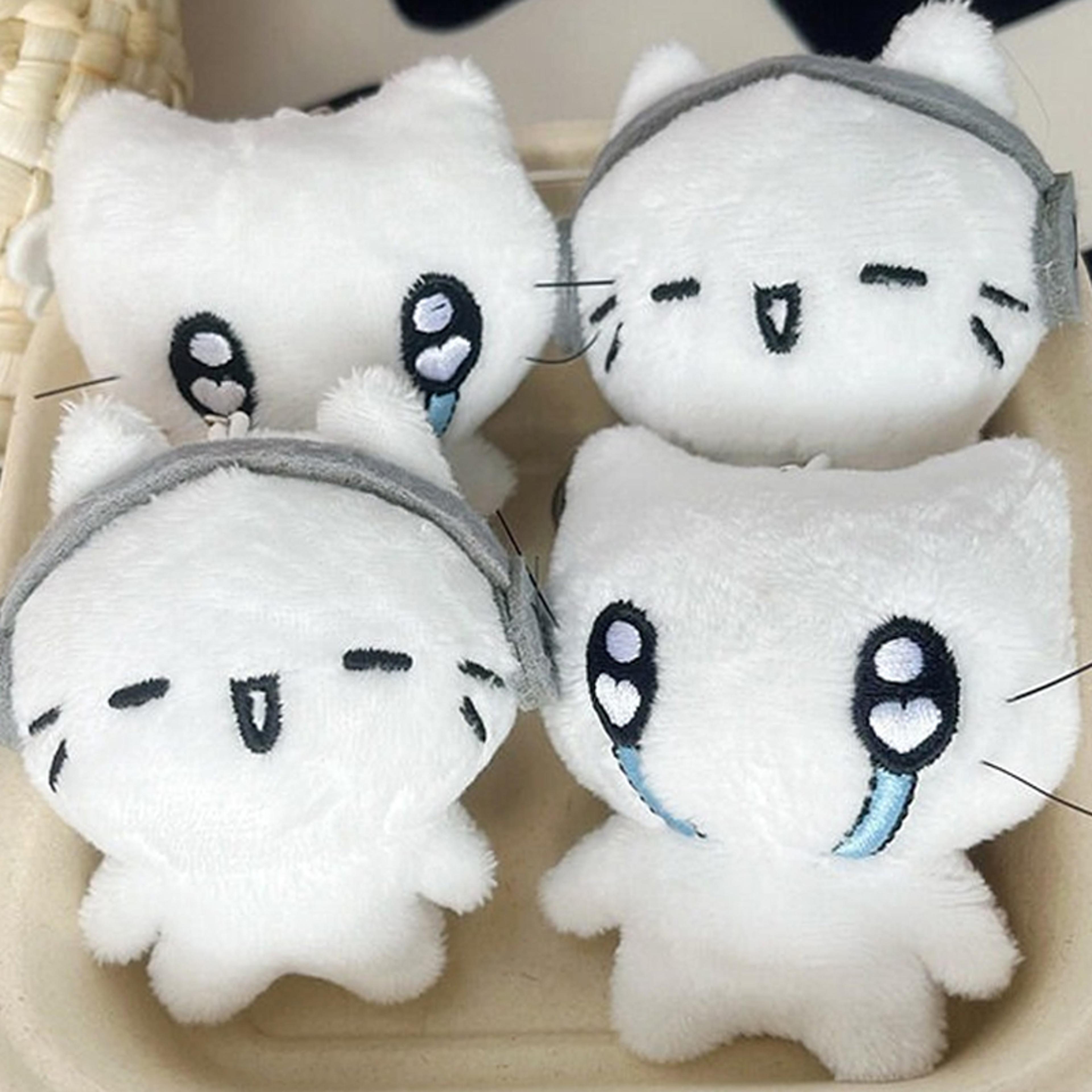 Cute Kitten Couple Plush Keychain Backpack Charm Kawaii Gift 3