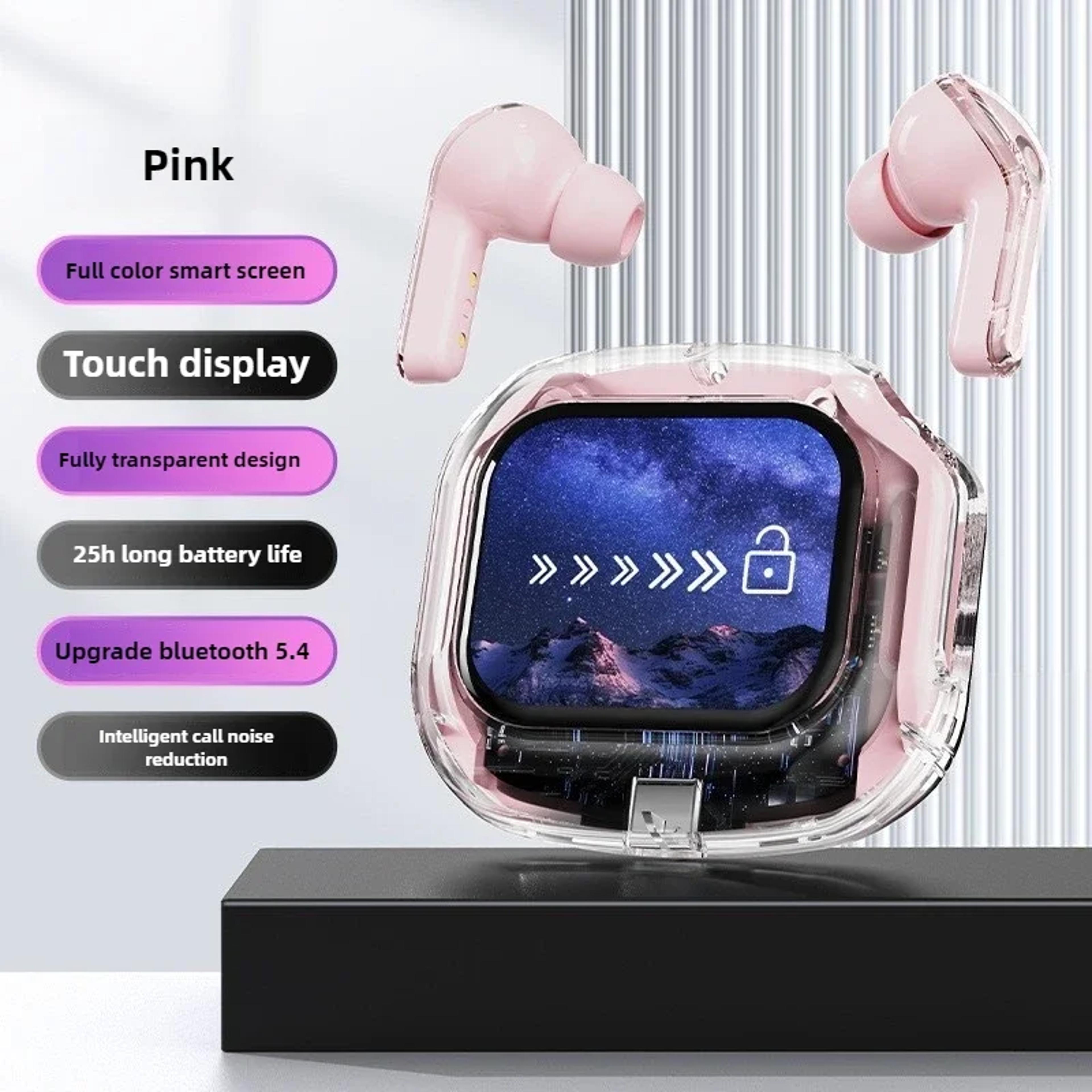Smart Touch Screen Bluetooth Earbuds With LCD Display  HiFi Stereo Sound 10