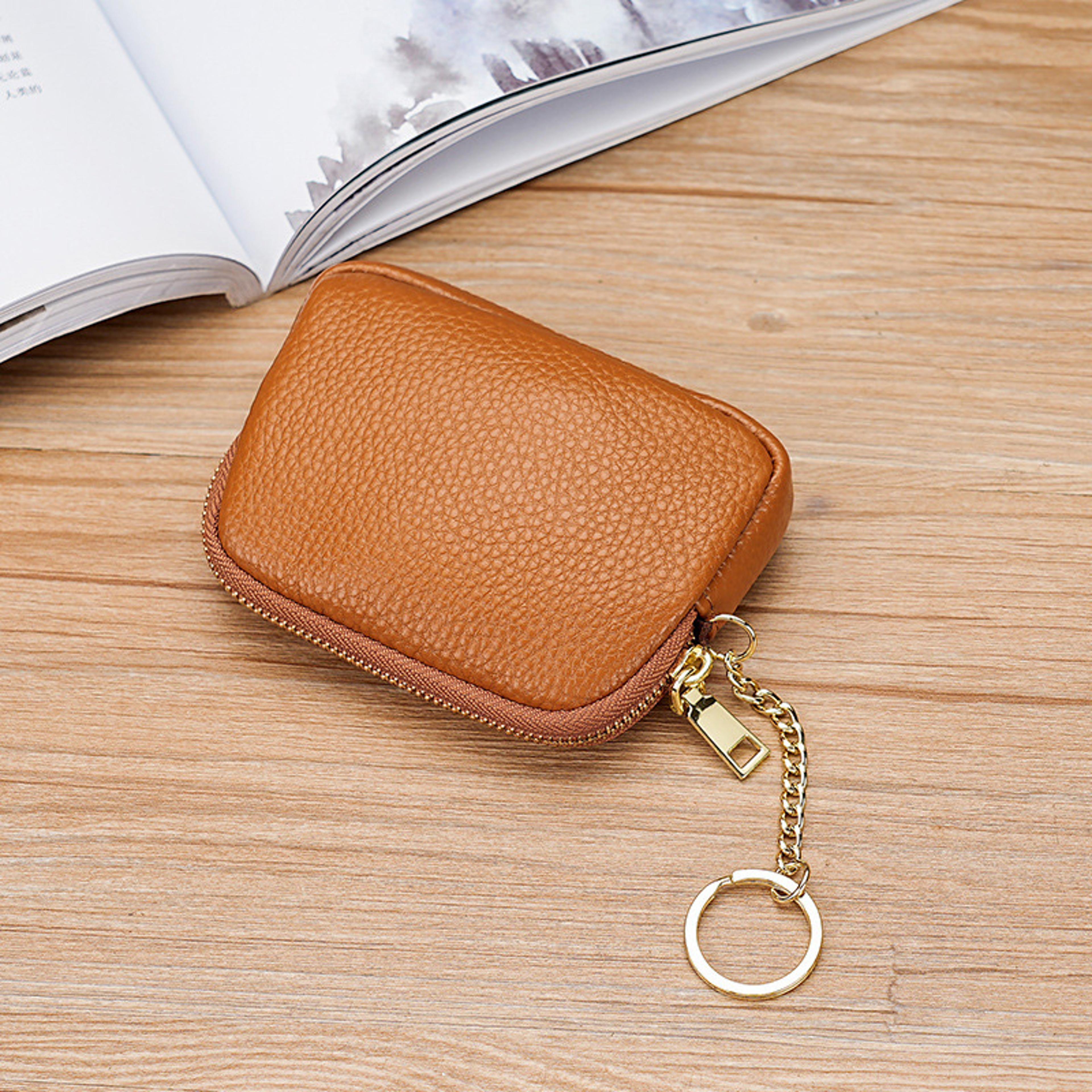 Multi Color Mini Coin Purse Keychain Wallet With Zipper PU Leather Small Wallet 4