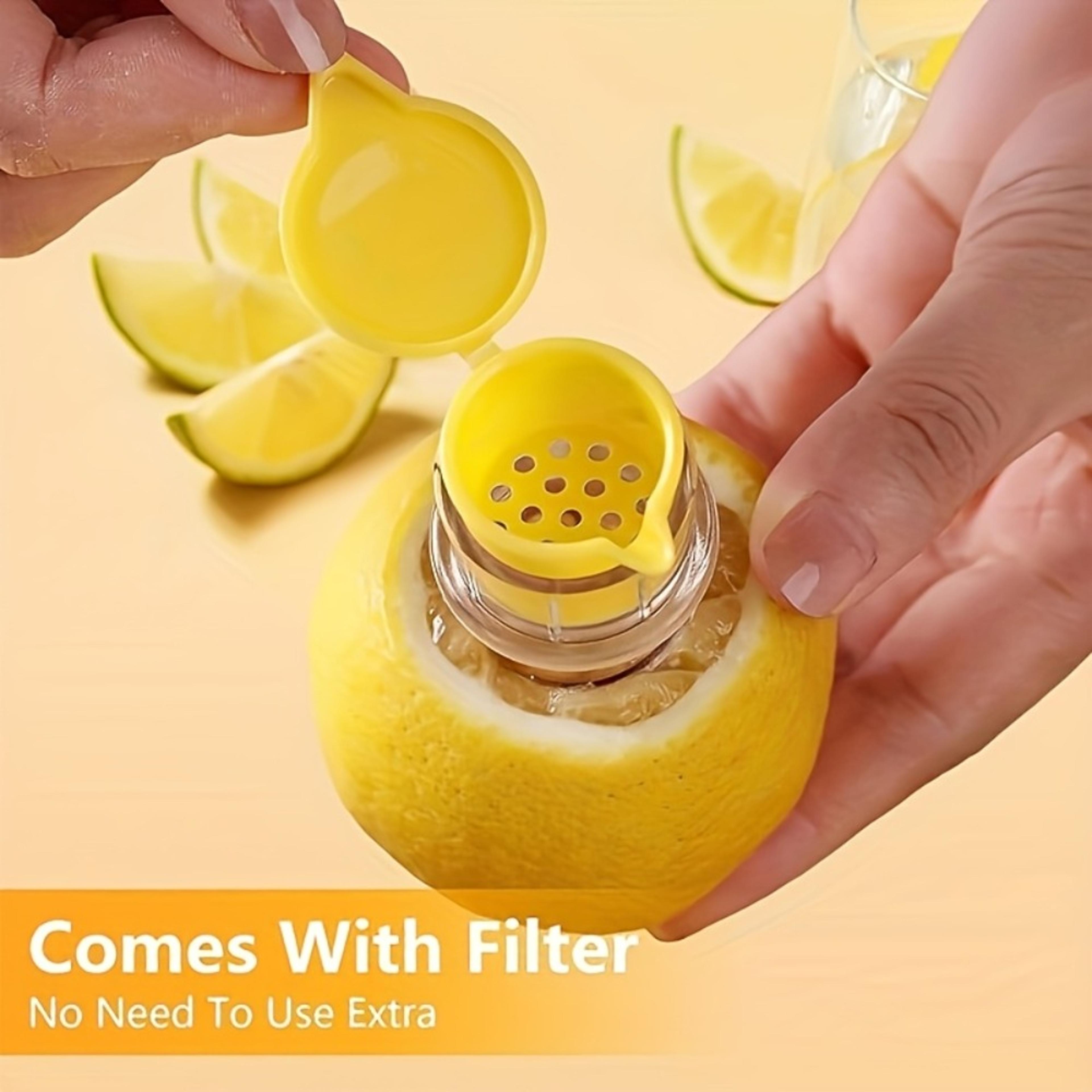 Portable Lemon Squeezer Manual Citrus Juicer With Built In Filter And Screw Top Lid 1