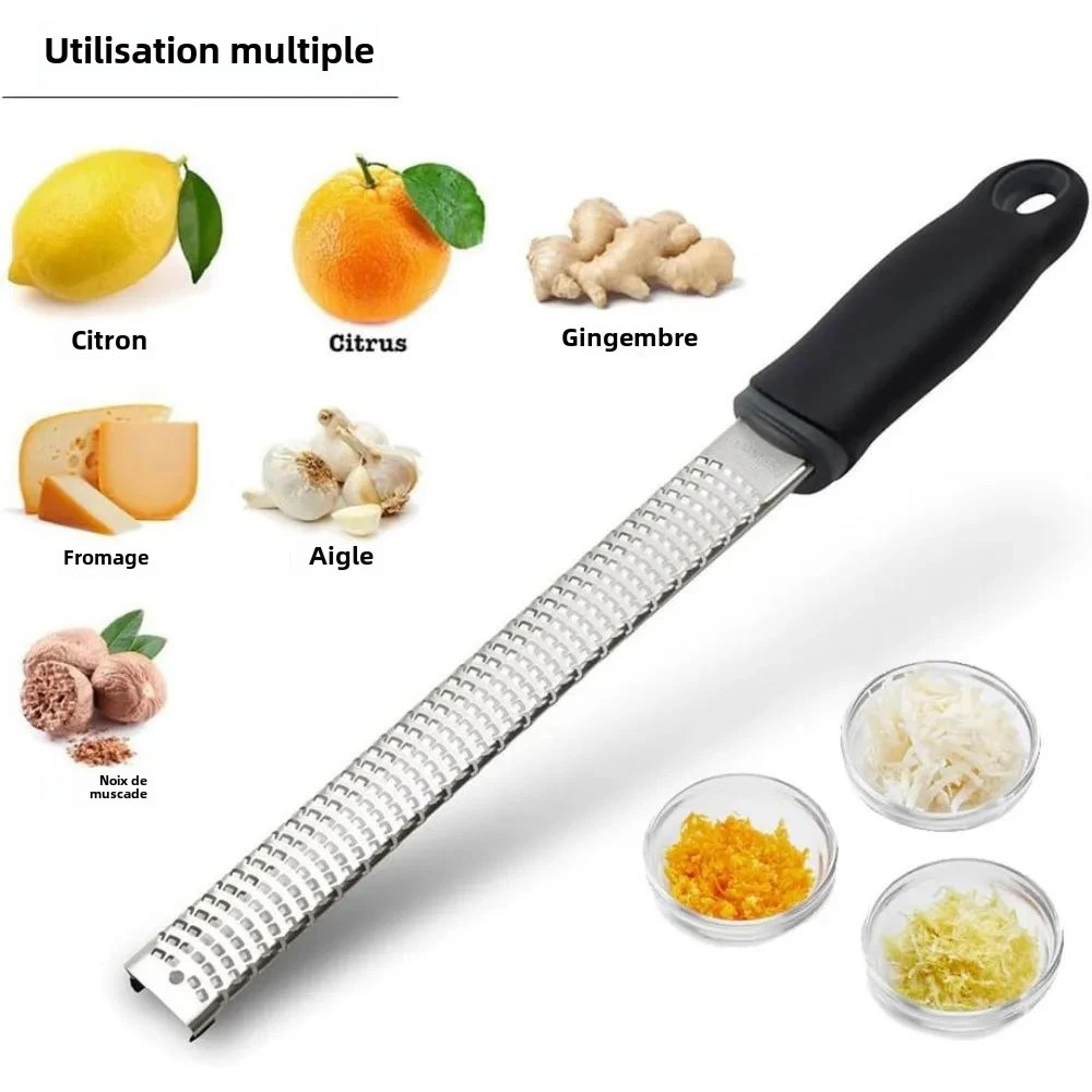 Professional Microplane Grater  Lemon Zester With Non Slip Grip For Cheese Garlic  Ginger 1