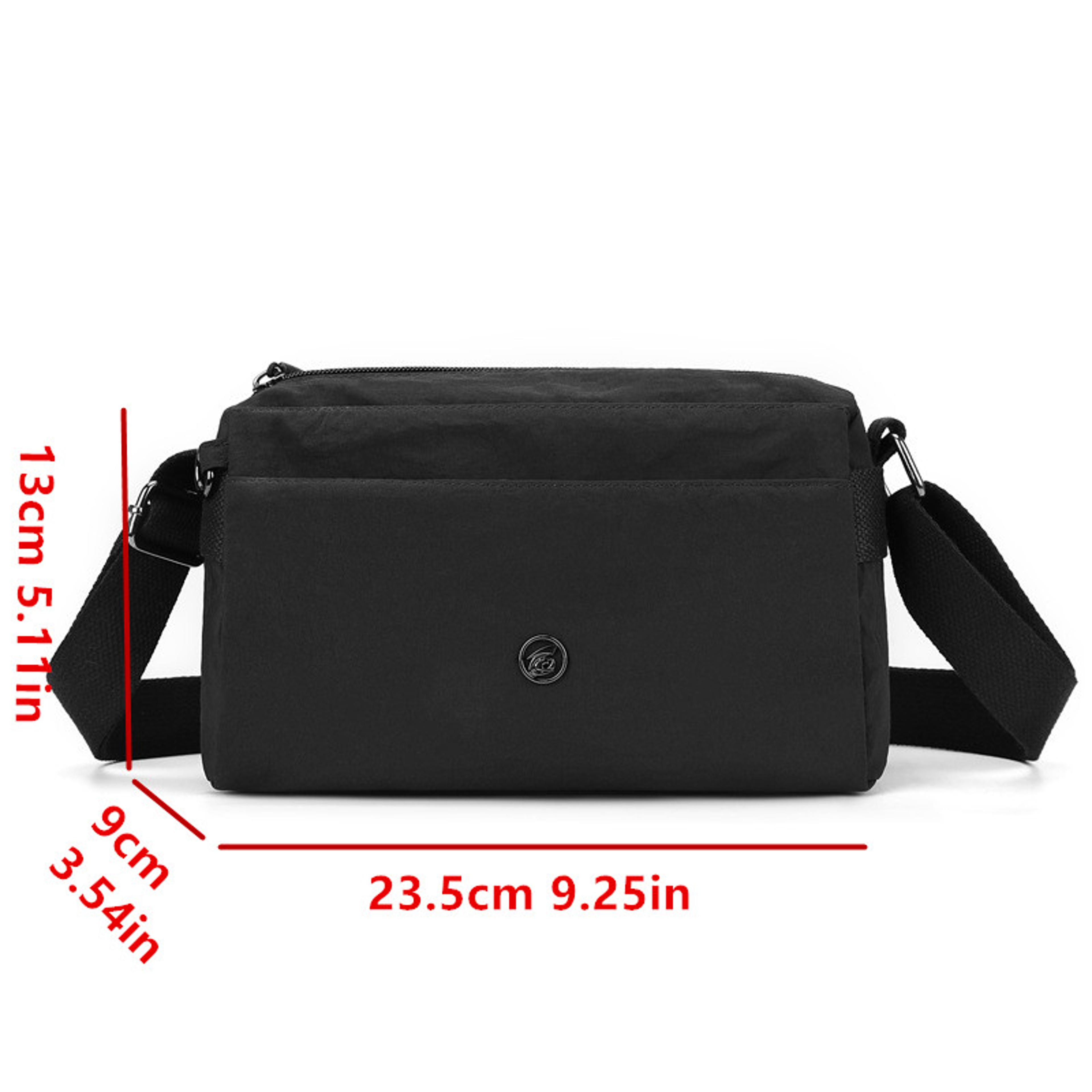 Lightweight Nylon Crossbody Bag With Four Layer Zipper Pockets For Women 3