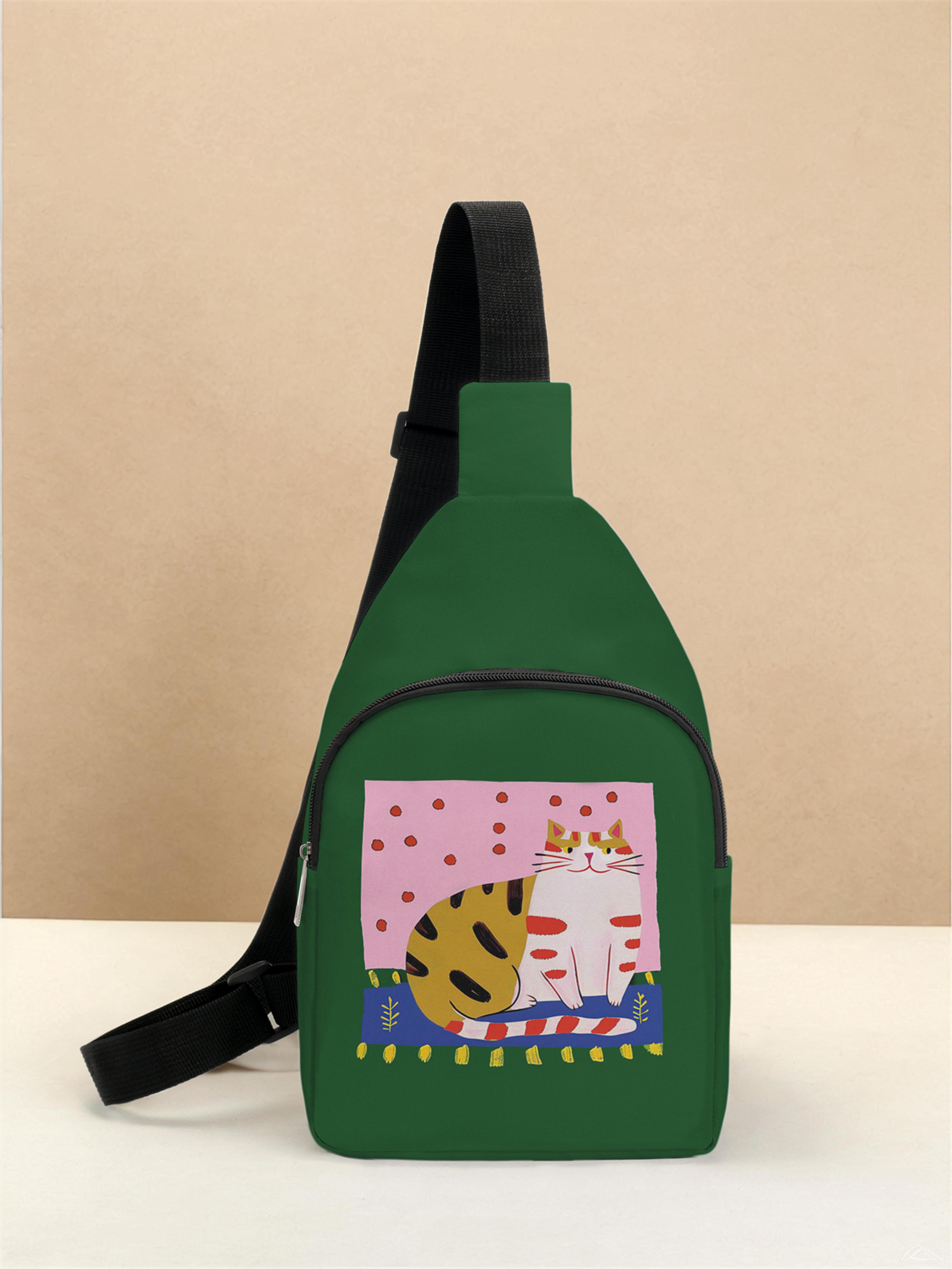 Cat Pattern Chest Bag Lightweight Crossbody Sling Bag For Travel School And Daily Use 5