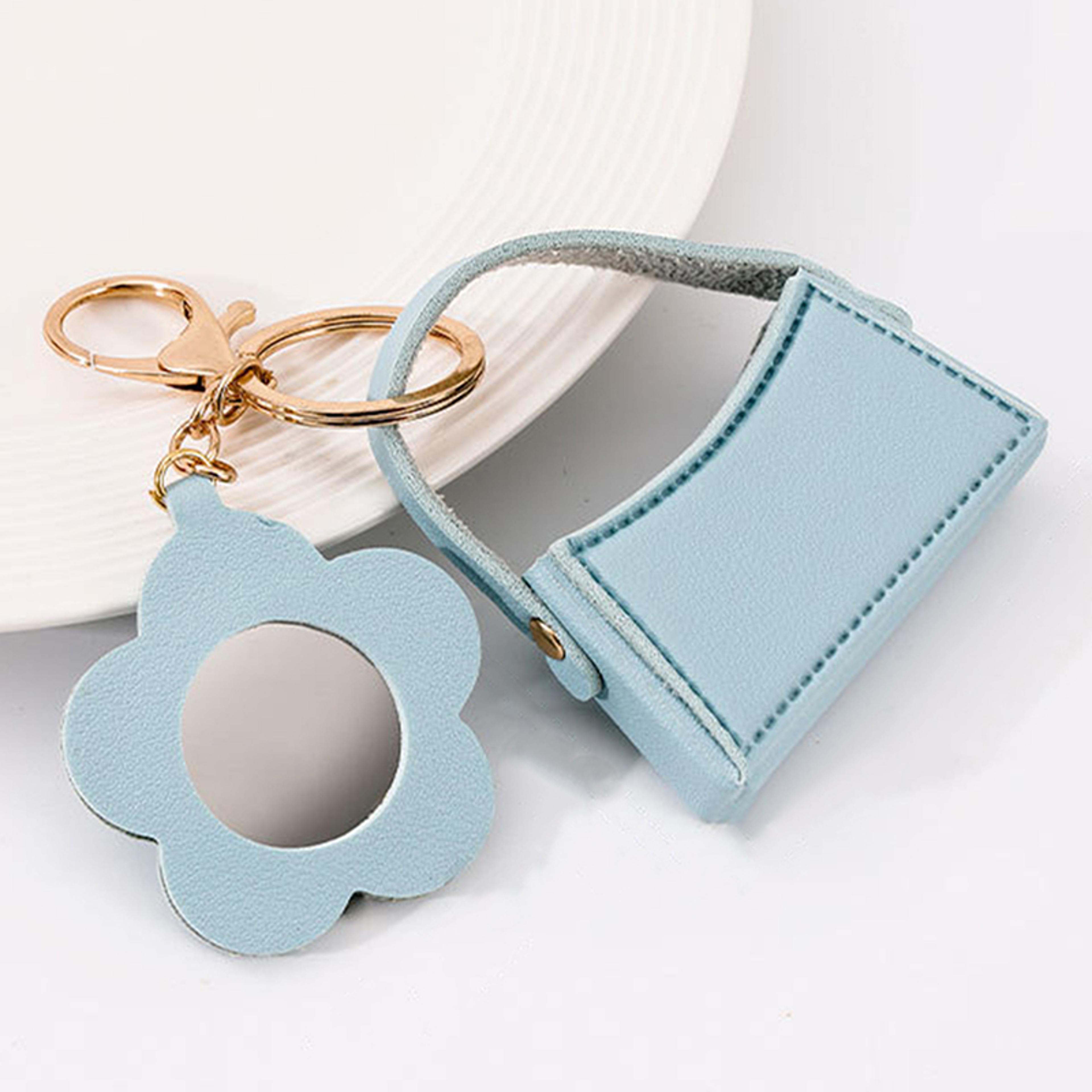 Women PU Leather Mini Clutch Keychain Bag With Mirror Cute Coin Purse Pendant 6