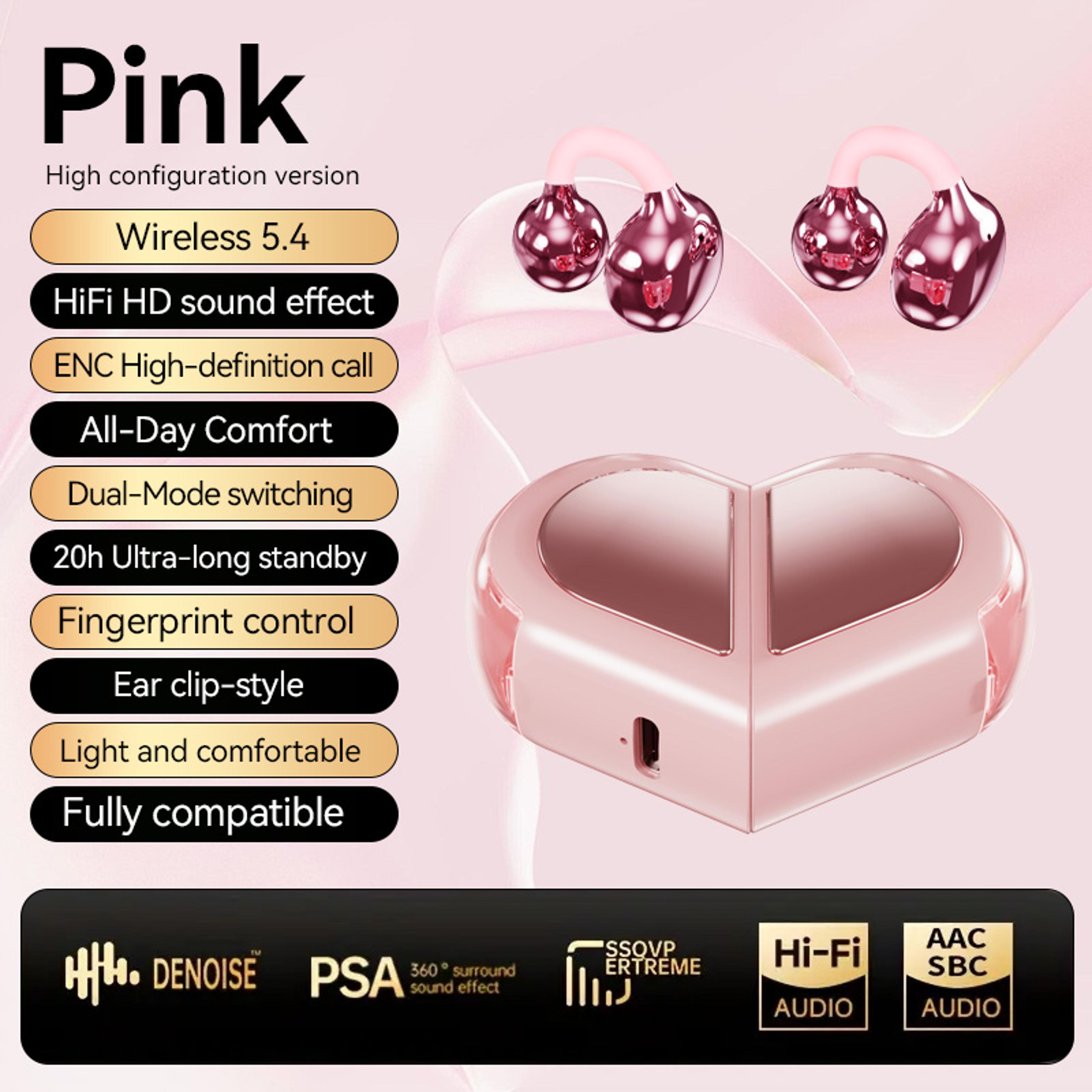 Heart Shaped Wireless Bluetooth Earbuds With Touch Control Stereo Sound For Girls 7