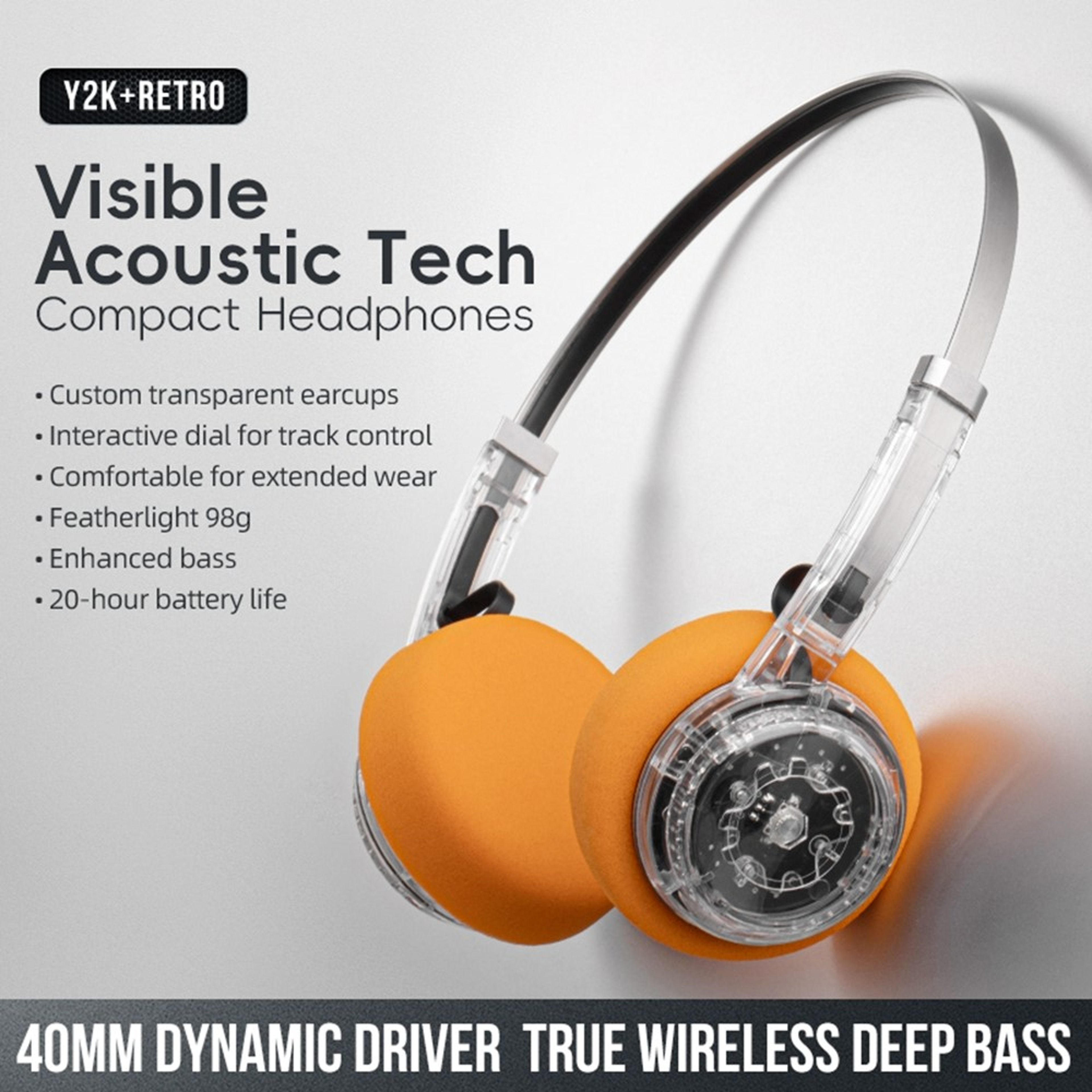 Transparent Wireless Earbuds Bluetooth Headphones With Fidget Button And Mic 3