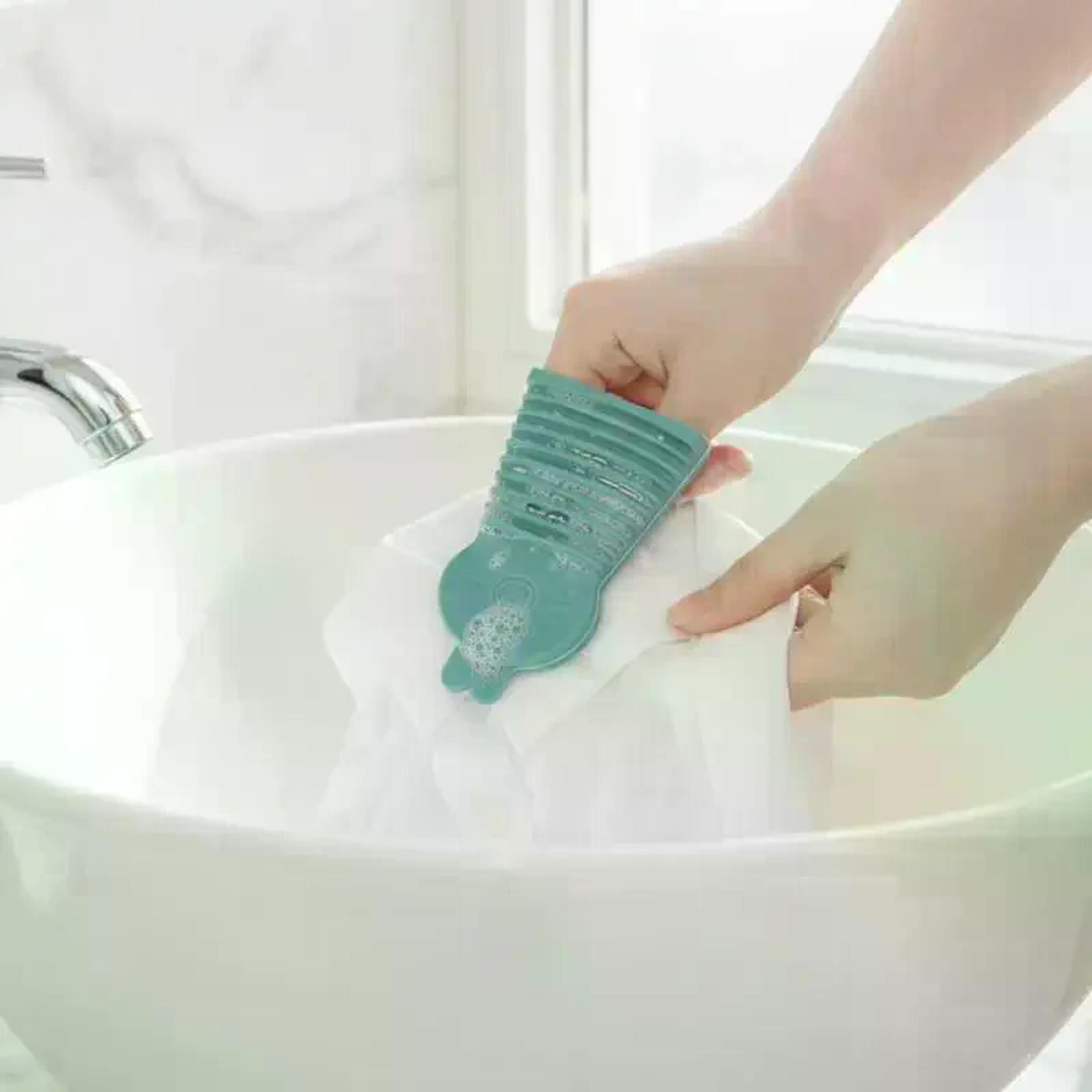 Portable Rabbit Laundry Scrub Brush Handheld Washboard For Quick Stain Removal 0