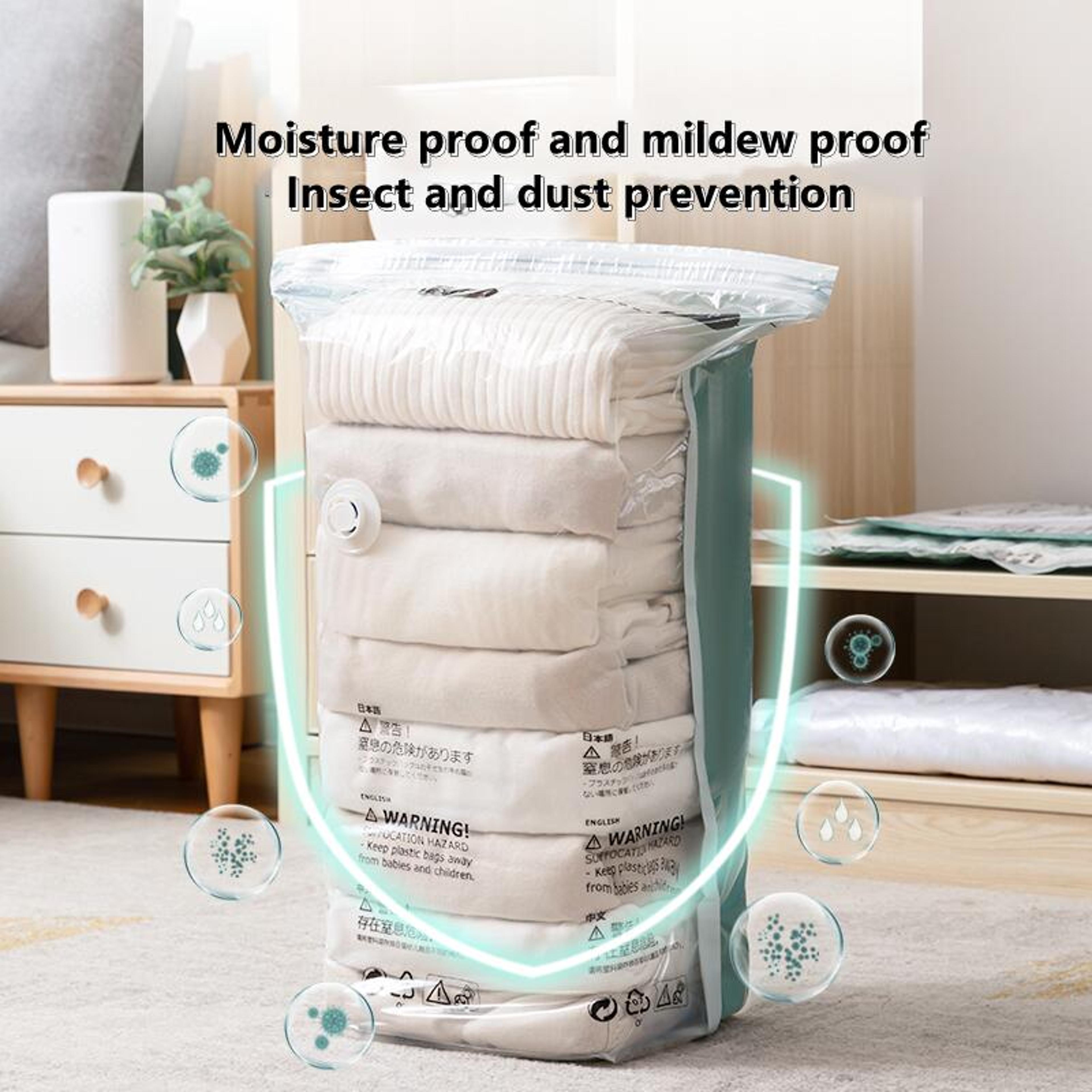 Extra Large Vacuum Storage Bags No Pump Space Saving Organizer For Clothes Bedding 3