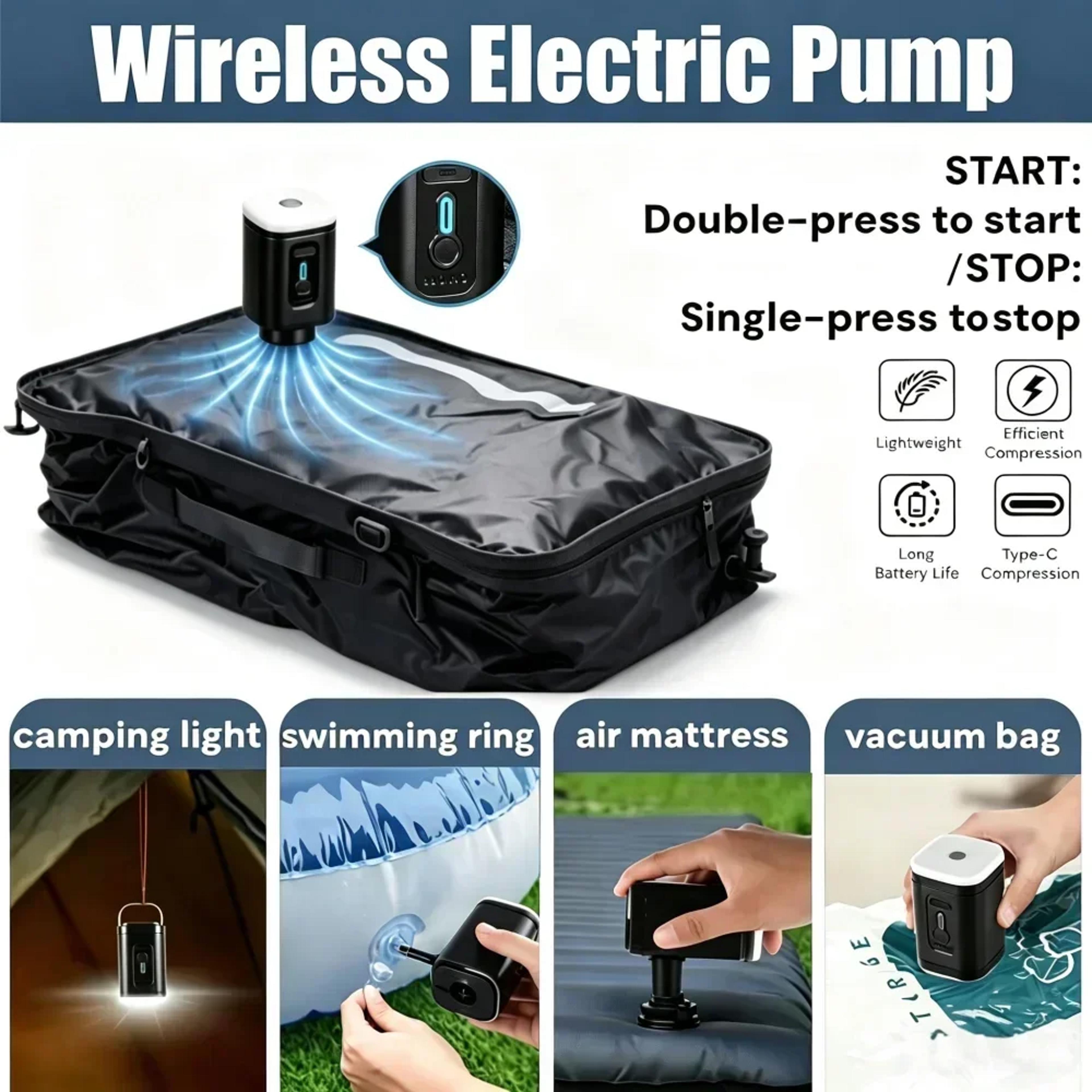 Travel Vacuum Storage Bags Large Compression Packing Cubes With Pump For Luggage 4
