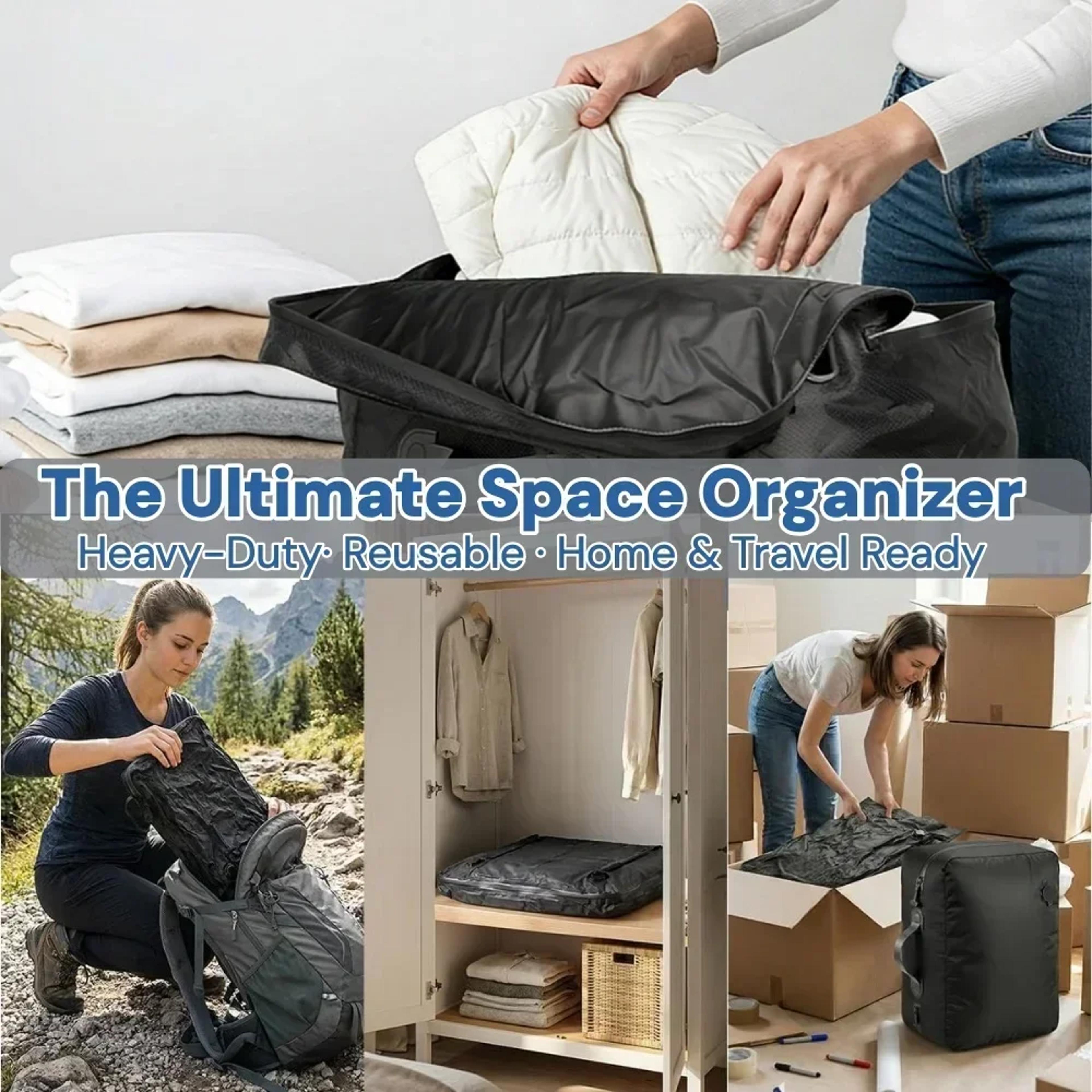 Travel Vacuum Storage Bags Large Compression Packing Cubes With Pump For Luggage 5
