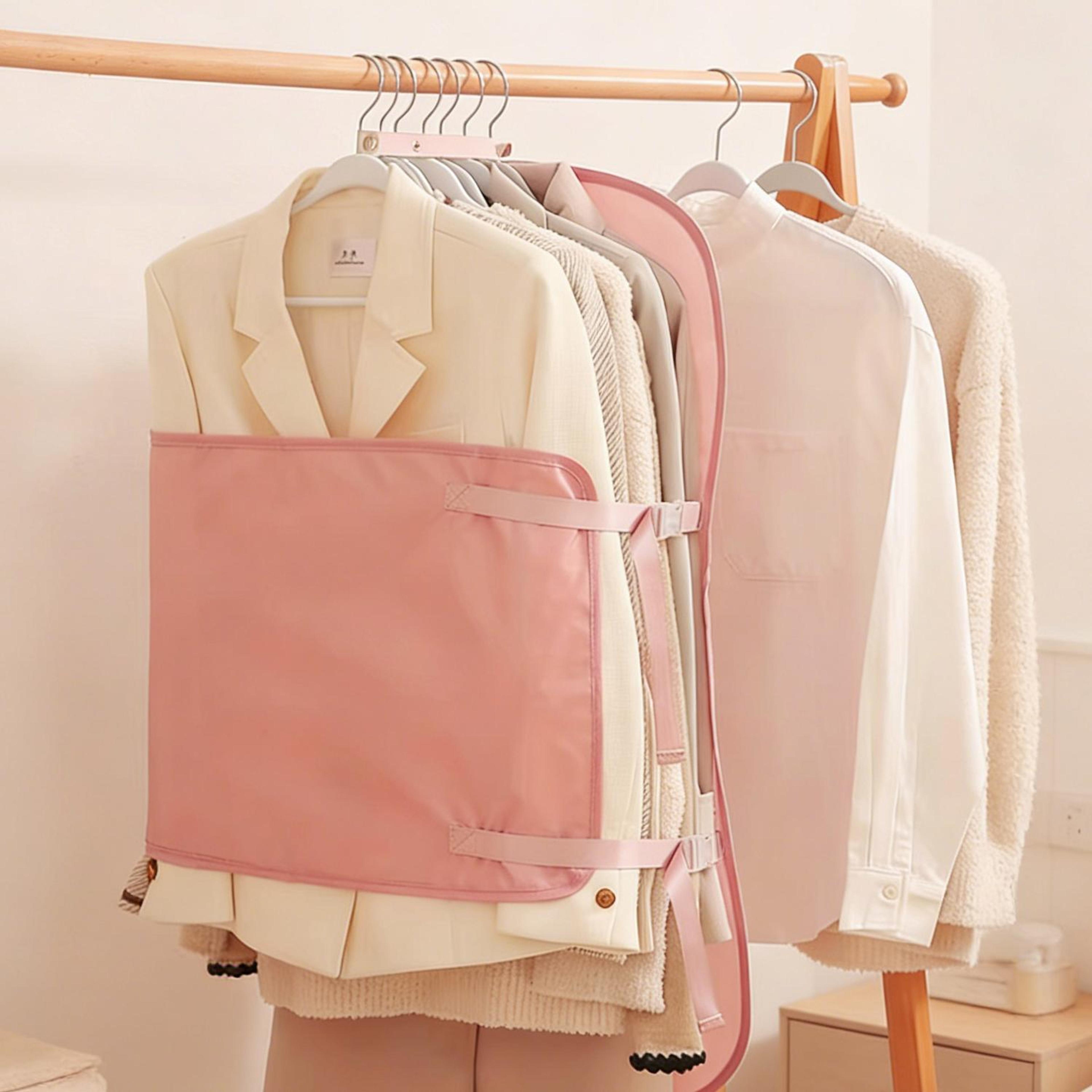 Space Saving Hanging Vacuum Storage Bag Closet Organizer For Clothes And Coats 0