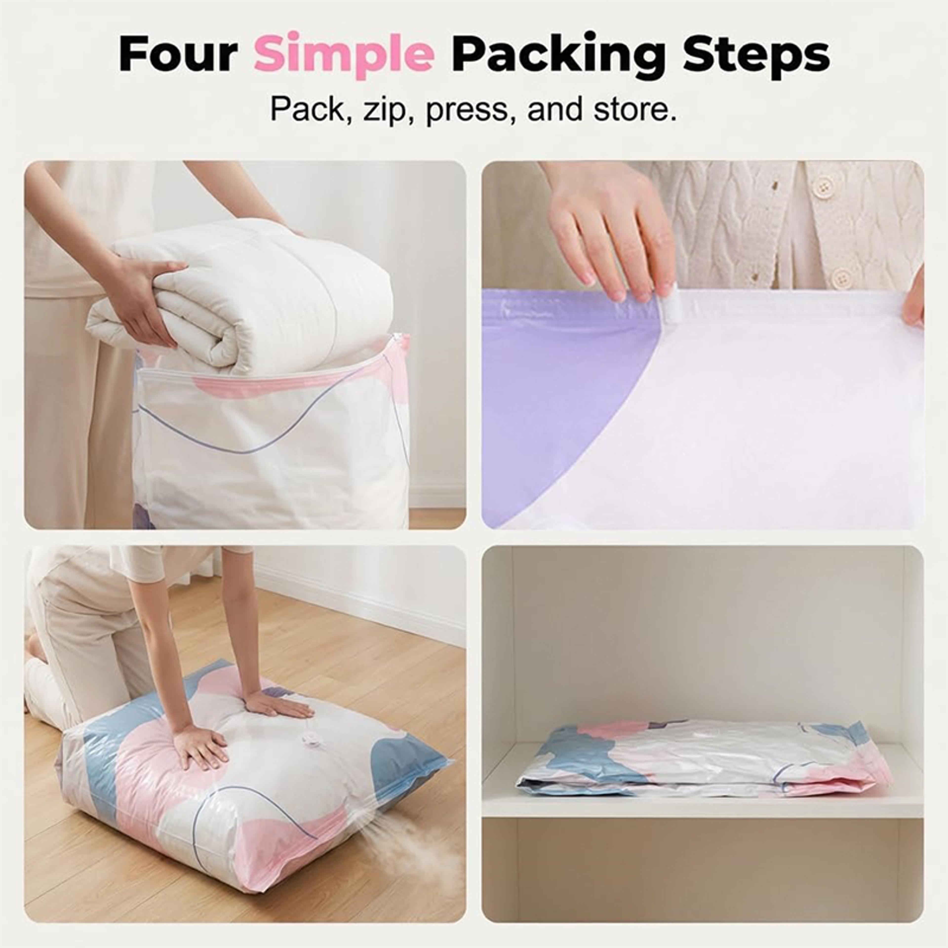 Large Vacuum Storage Bags For Clothes Quilts Space Saving Compression Organizer 3