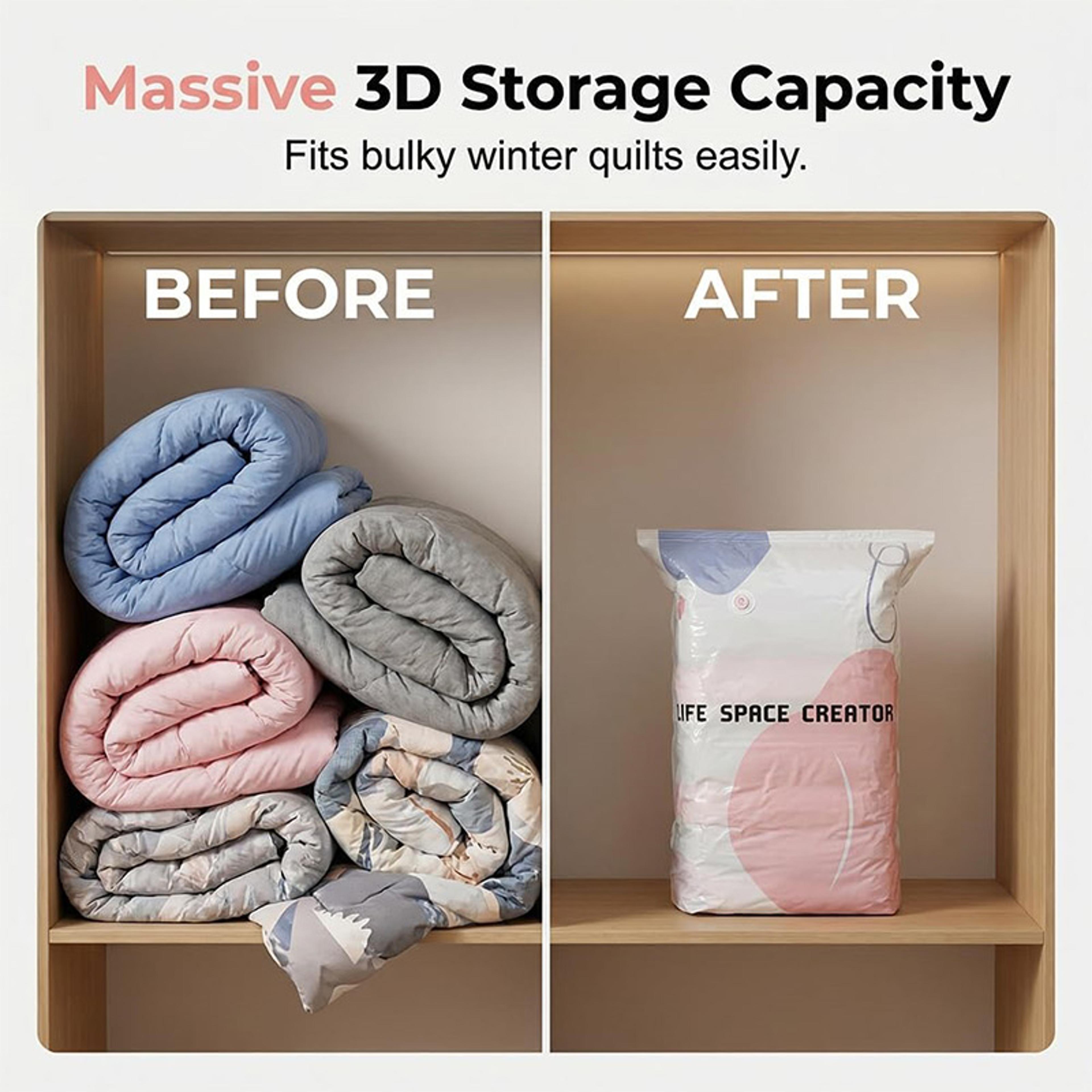 Large Vacuum Storage Bags For Clothes Quilts Space Saving Compression Organizer 4