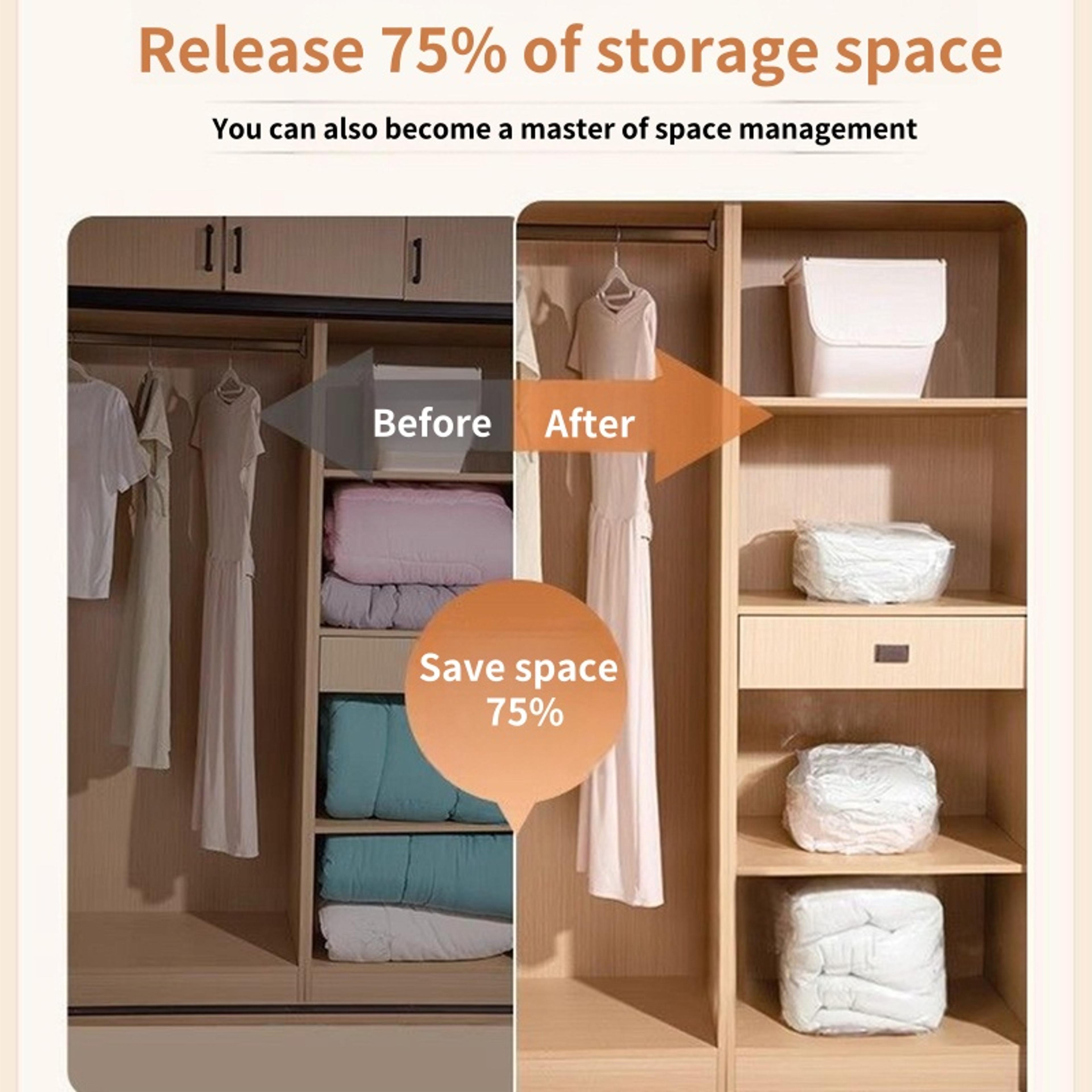 Large Vacuum Storage Bags Space Saver Compression Bags For Clothes Blankets Travel 2