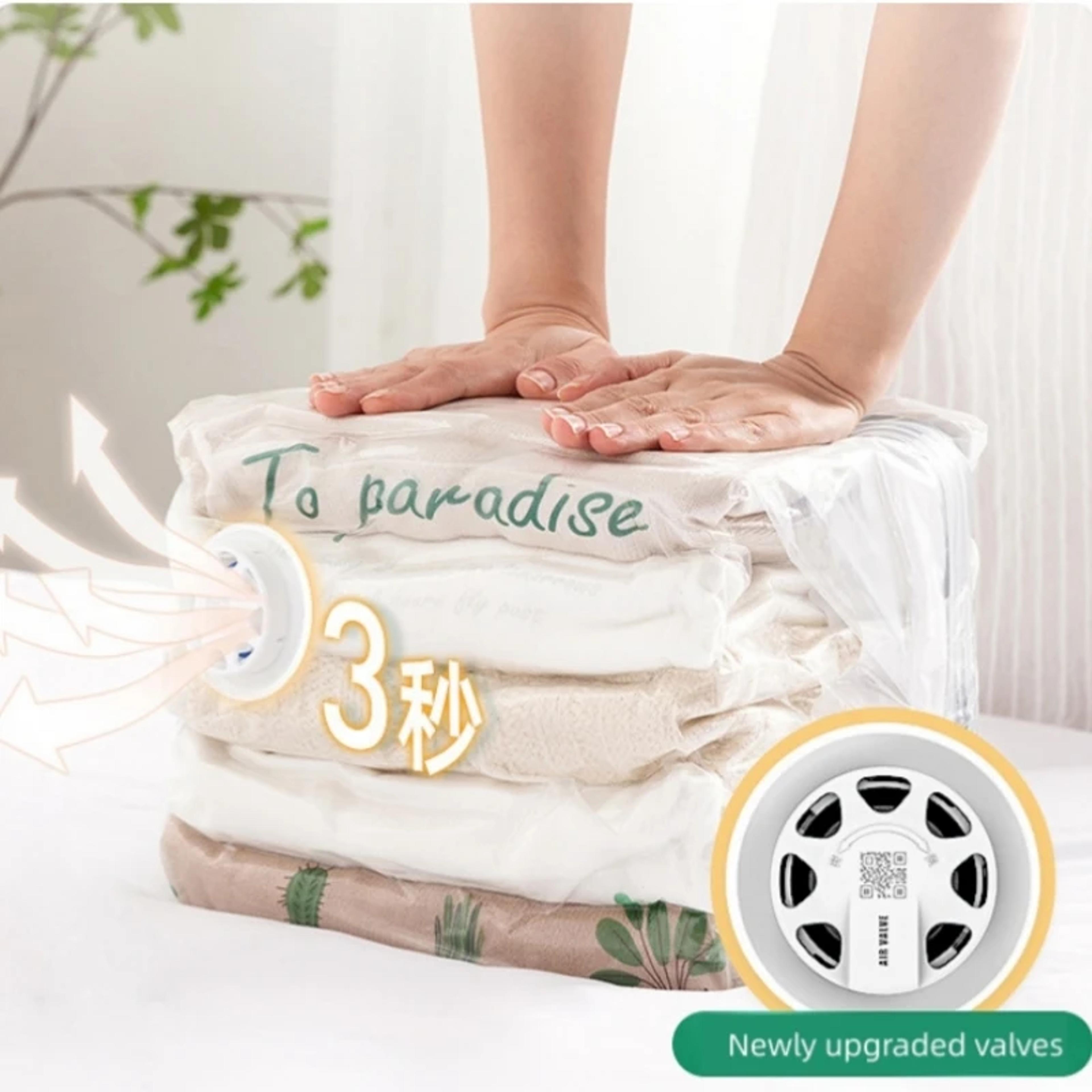 No Pump Vacuum Storage Bags Large Compression Space Saver Bags For Clothes Blankets Travel 2